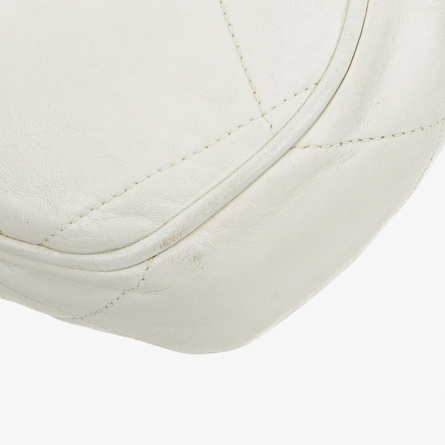 Chanel CC Double Chain White Shoulder Bag