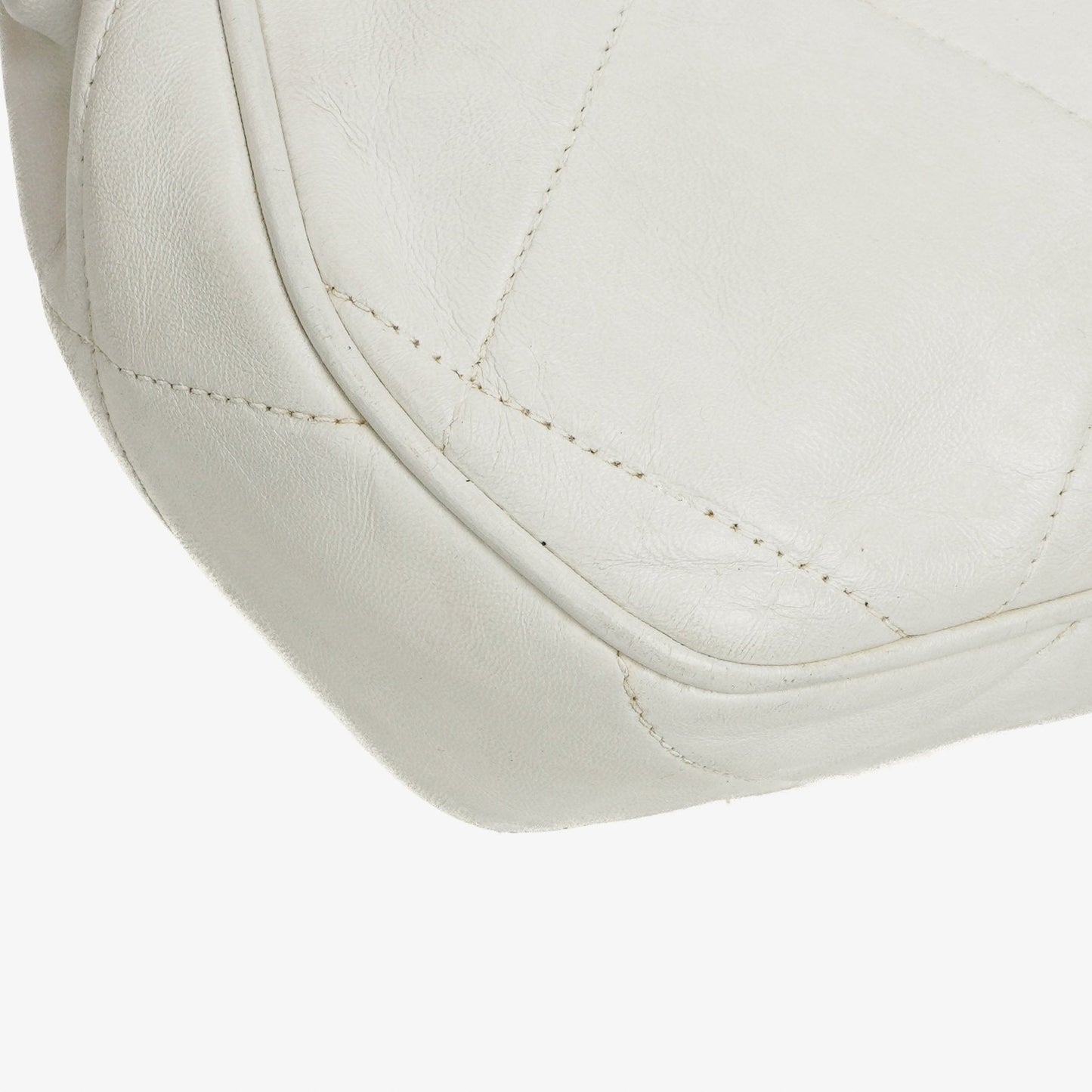 Chanel CC Double Chain White Shoulder Bag