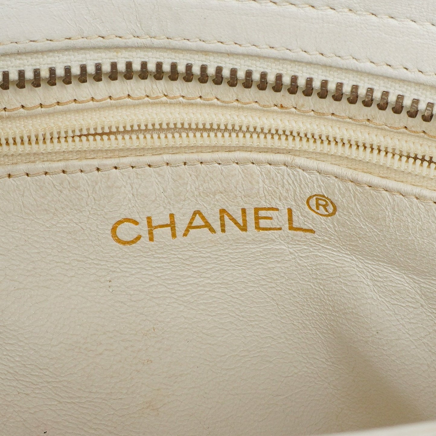 Chanel CC Double Chain White Shoulder Bag