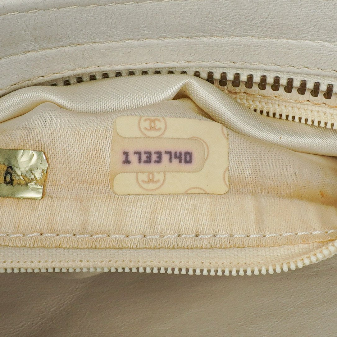 Chanel CC Double Chain White Shoulder Bag