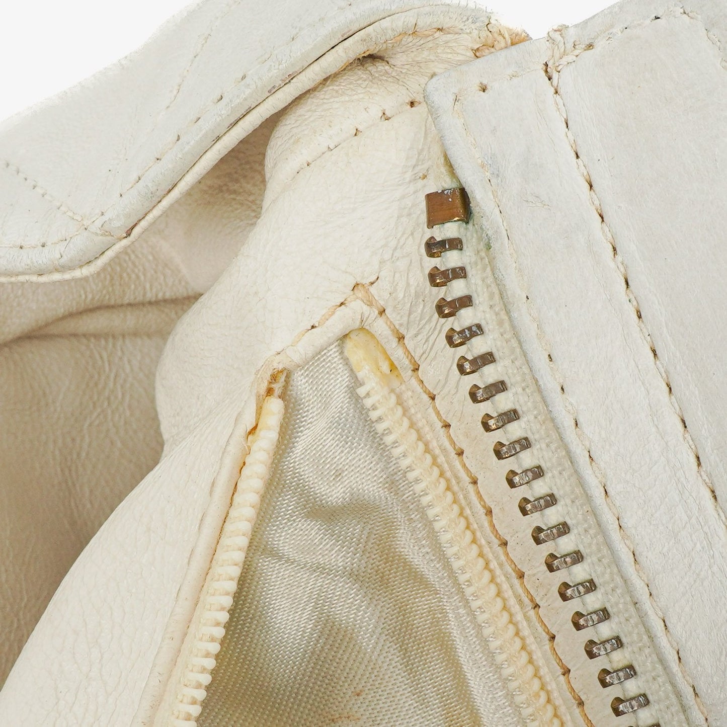 Chanel CC Double Chain White Shoulder Bag