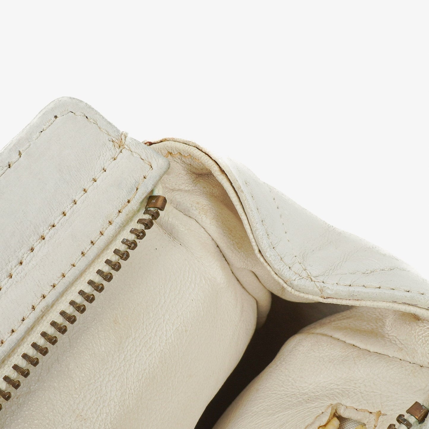 Chanel CC Double Chain White Shoulder Bag