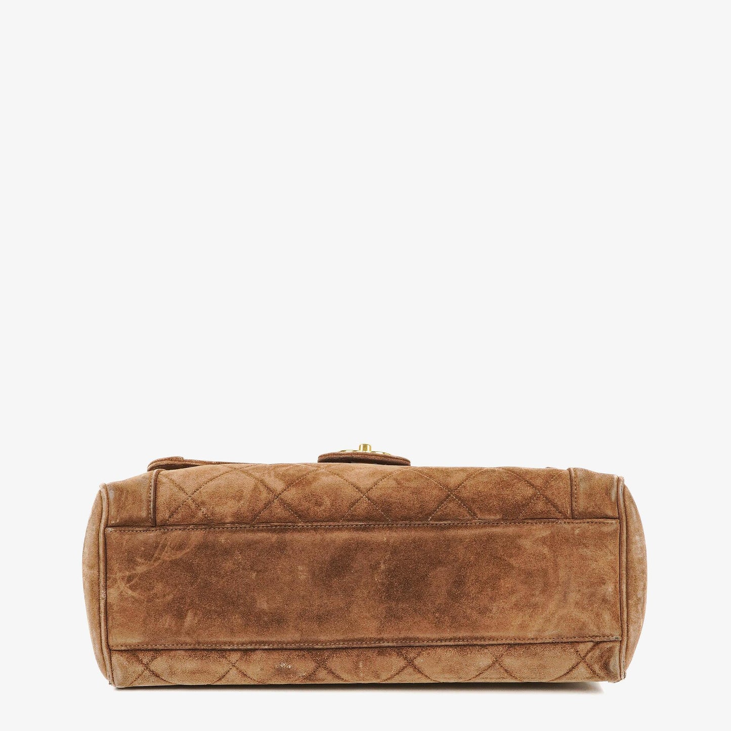 Chanel CC Logo Brown Suede Top Handle