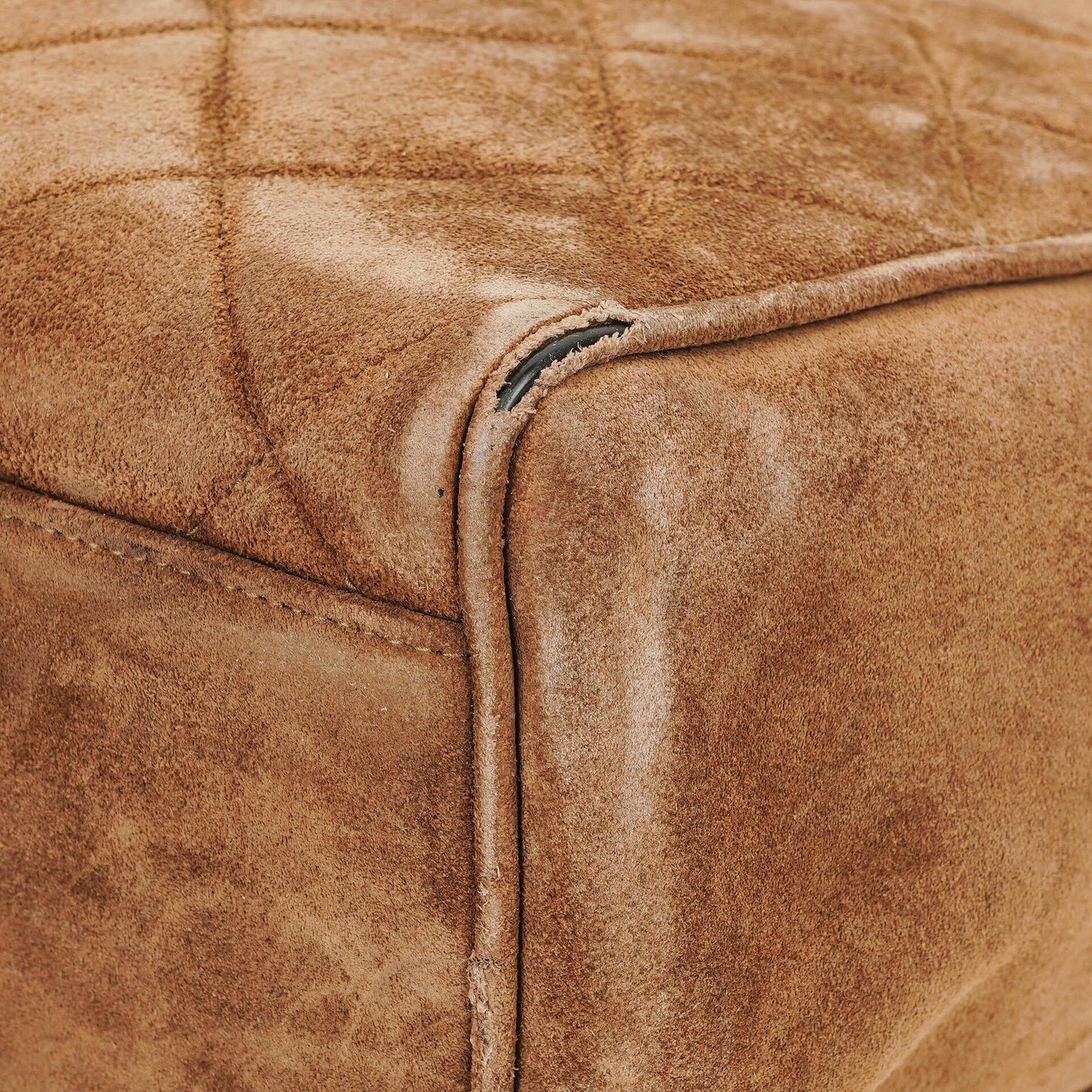 Chanel CC Logo Brown Suede Top Handle
