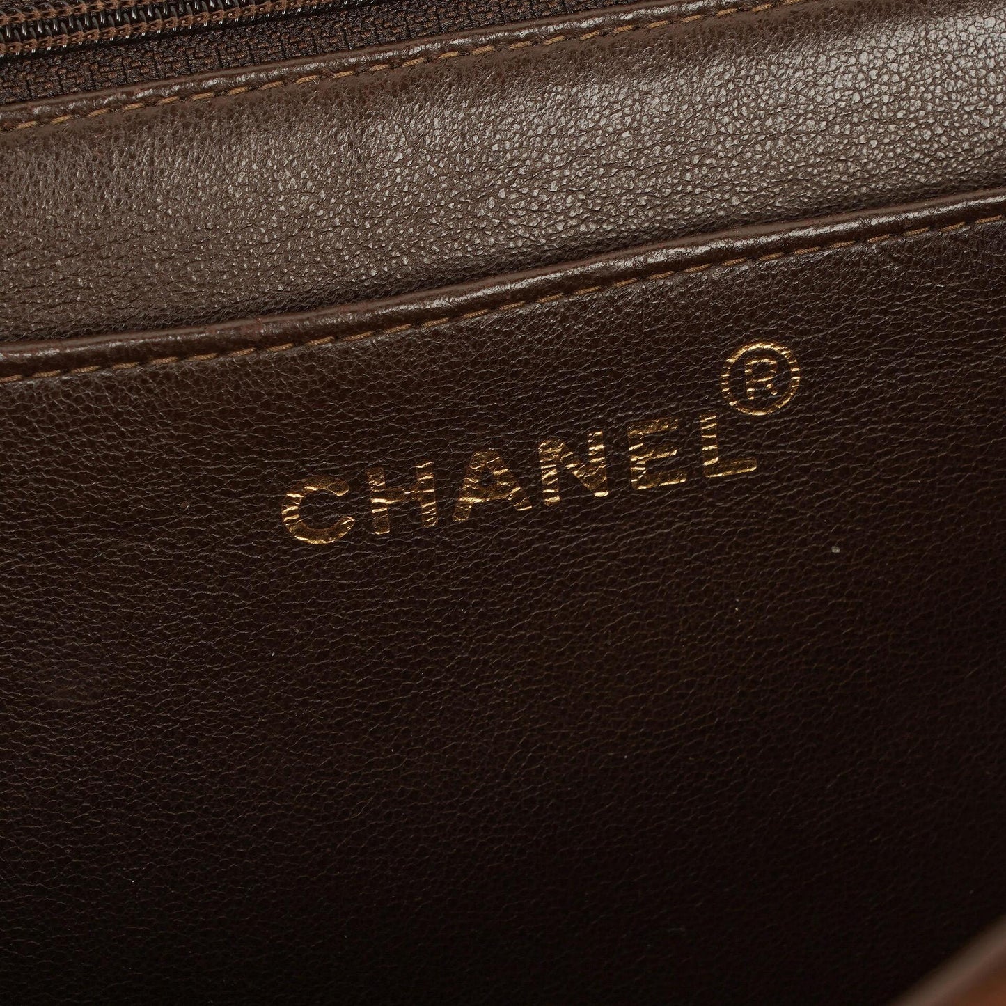 Chanel CC Logo Brown Suede Top Handle