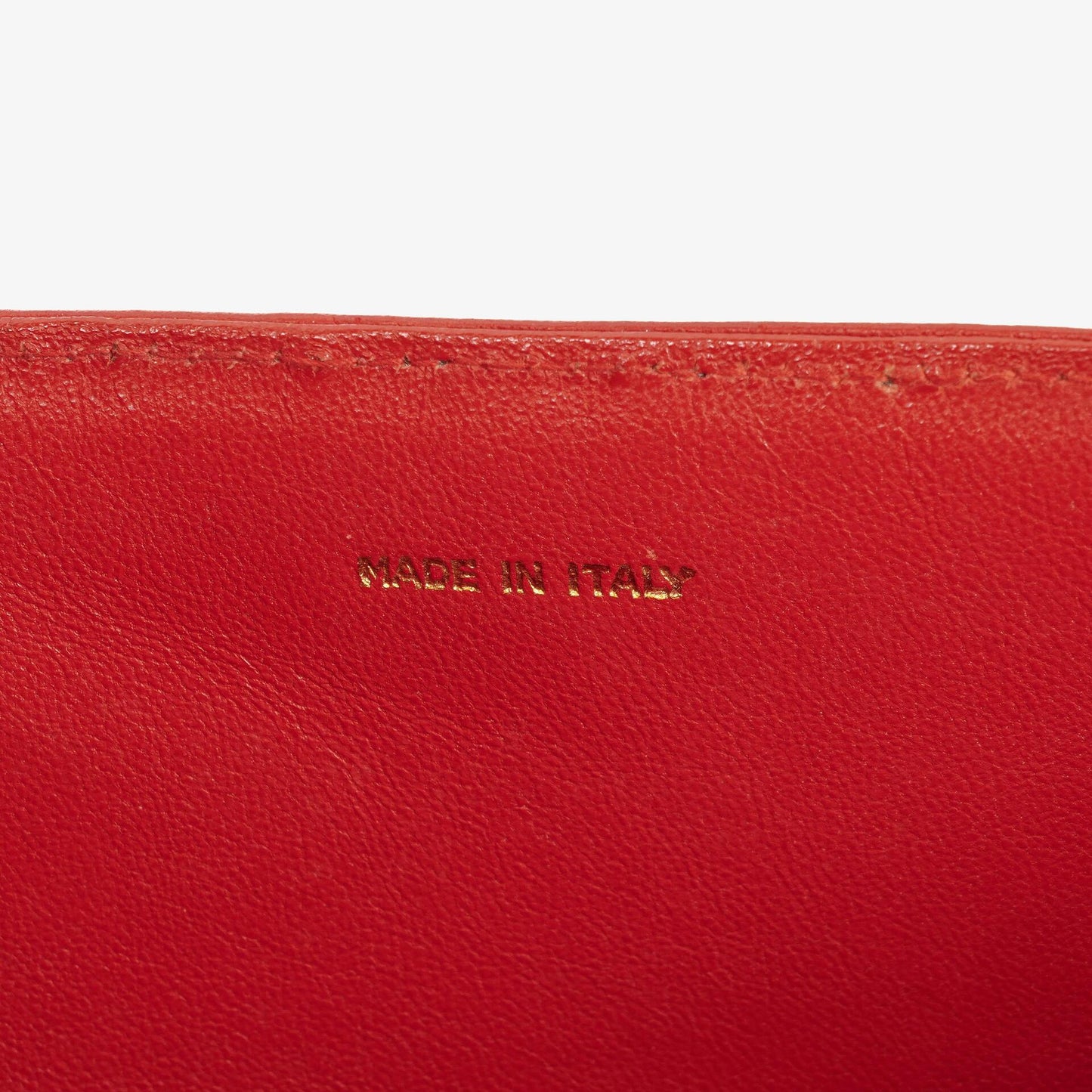 Chanel CC Logo Red Leather Full Flap Shoulder Bag