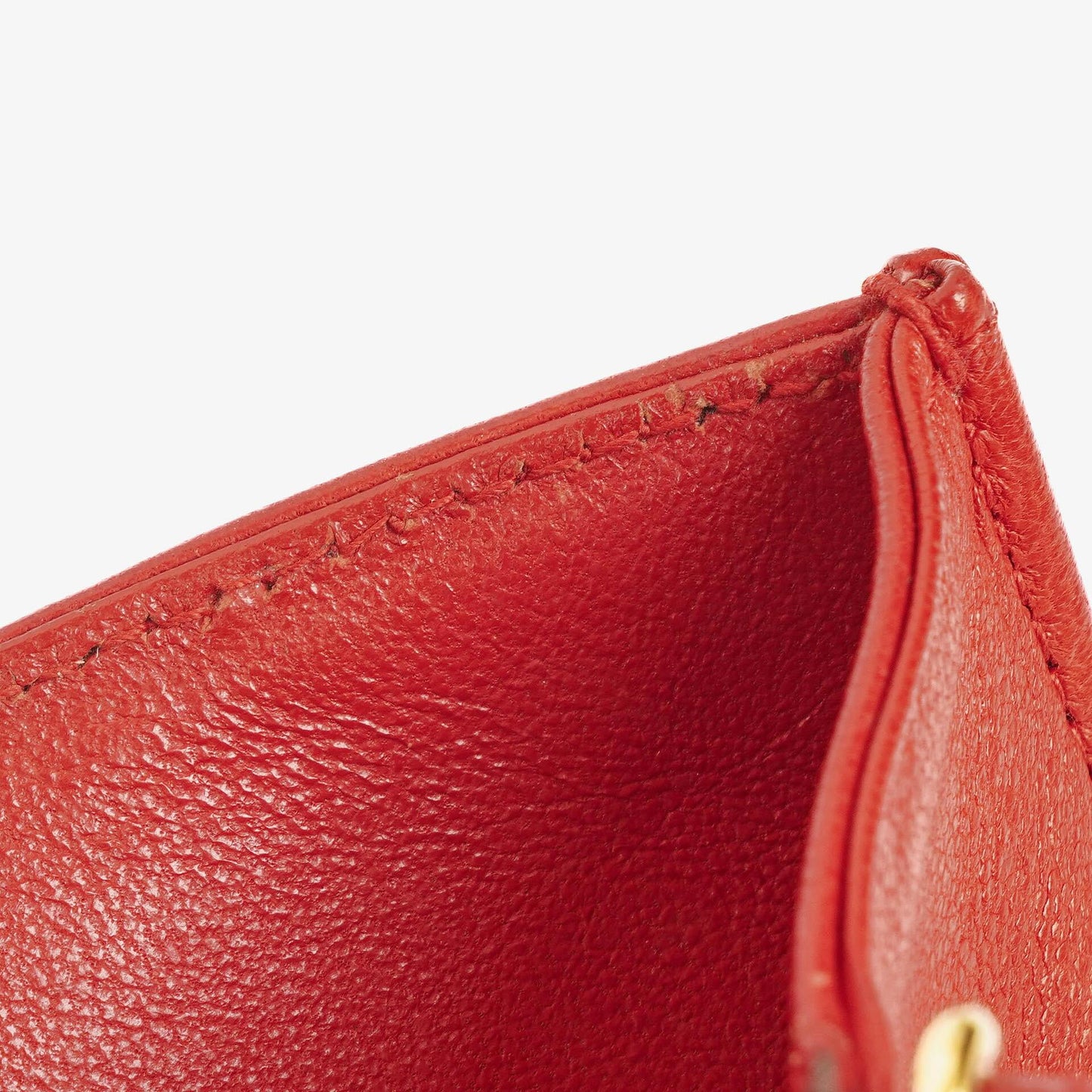 Chanel CC Logo Red Leather Full Flap Shoulder Bag