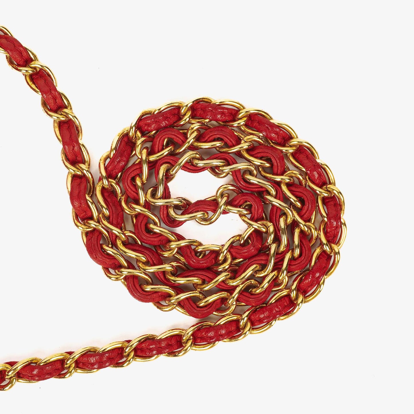 Chanel CC Logo Red Leather Full Flap Shoulder Bag