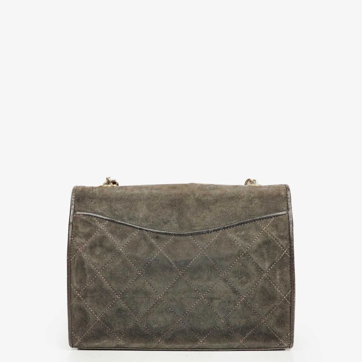 Chanel CC Logo Suede Full Flap Shoulder Bag