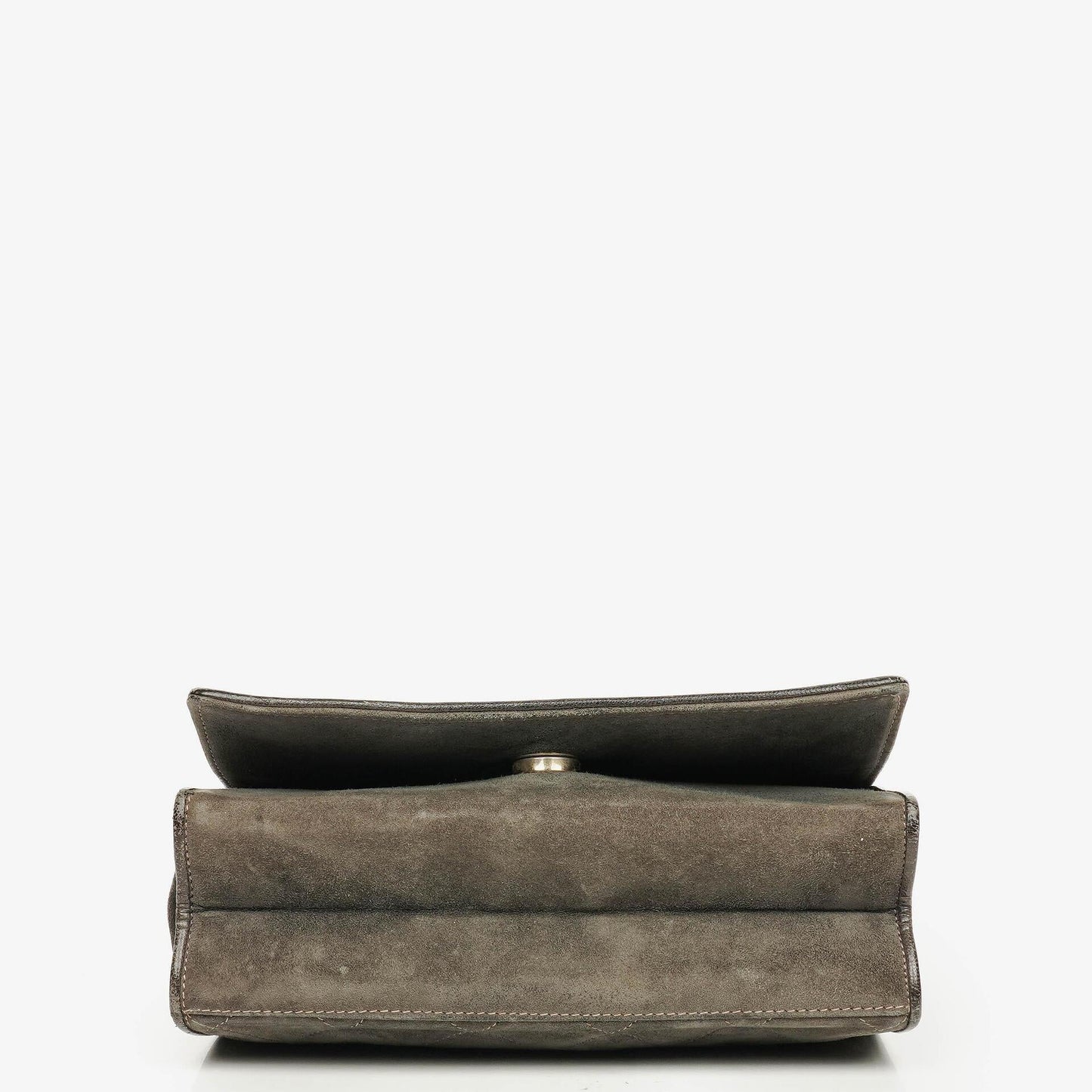Chanel CC Logo Suede Full Flap Shoulder Bag