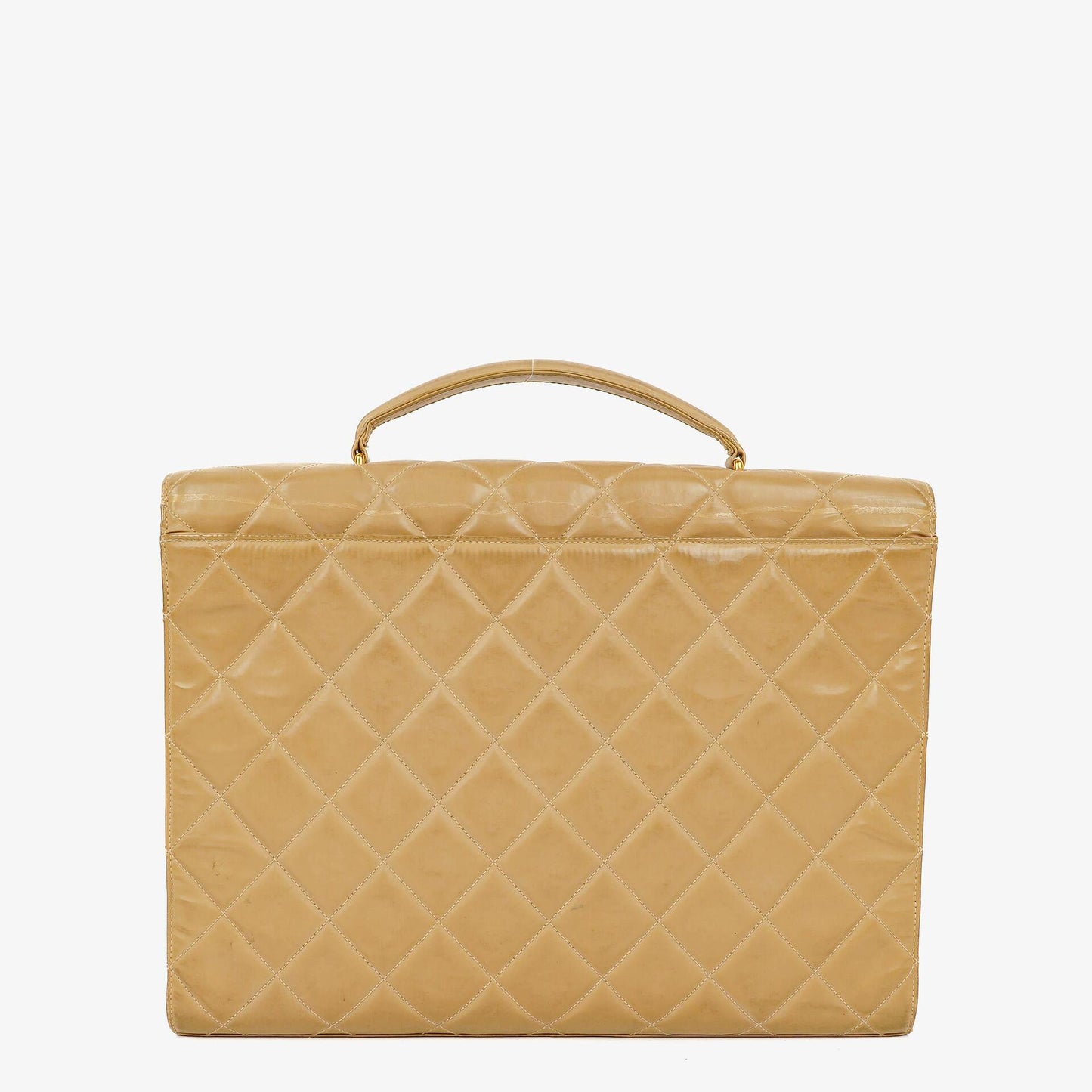 Chanel CC Maxi Logo Beige Briefcase