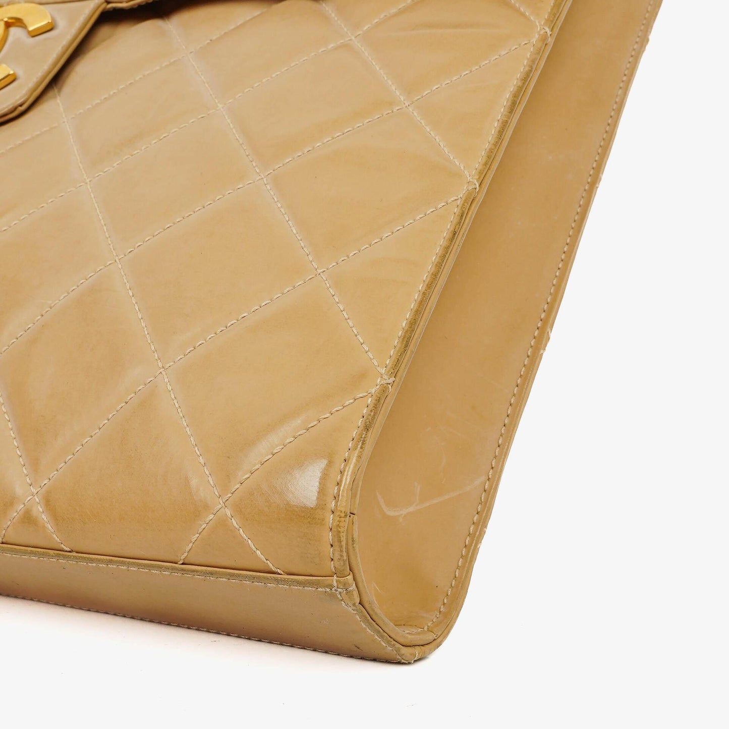 Chanel CC Maxi Logo Beige Briefcase