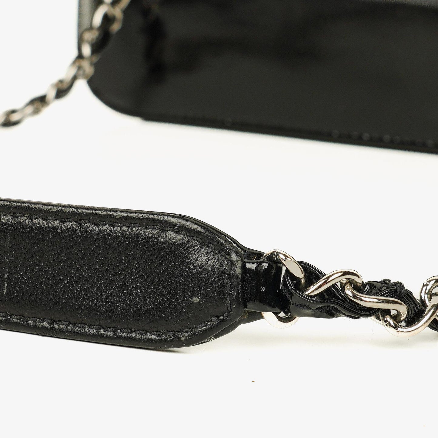 Chanel CC Square Black Patent Leather Flap Bag
