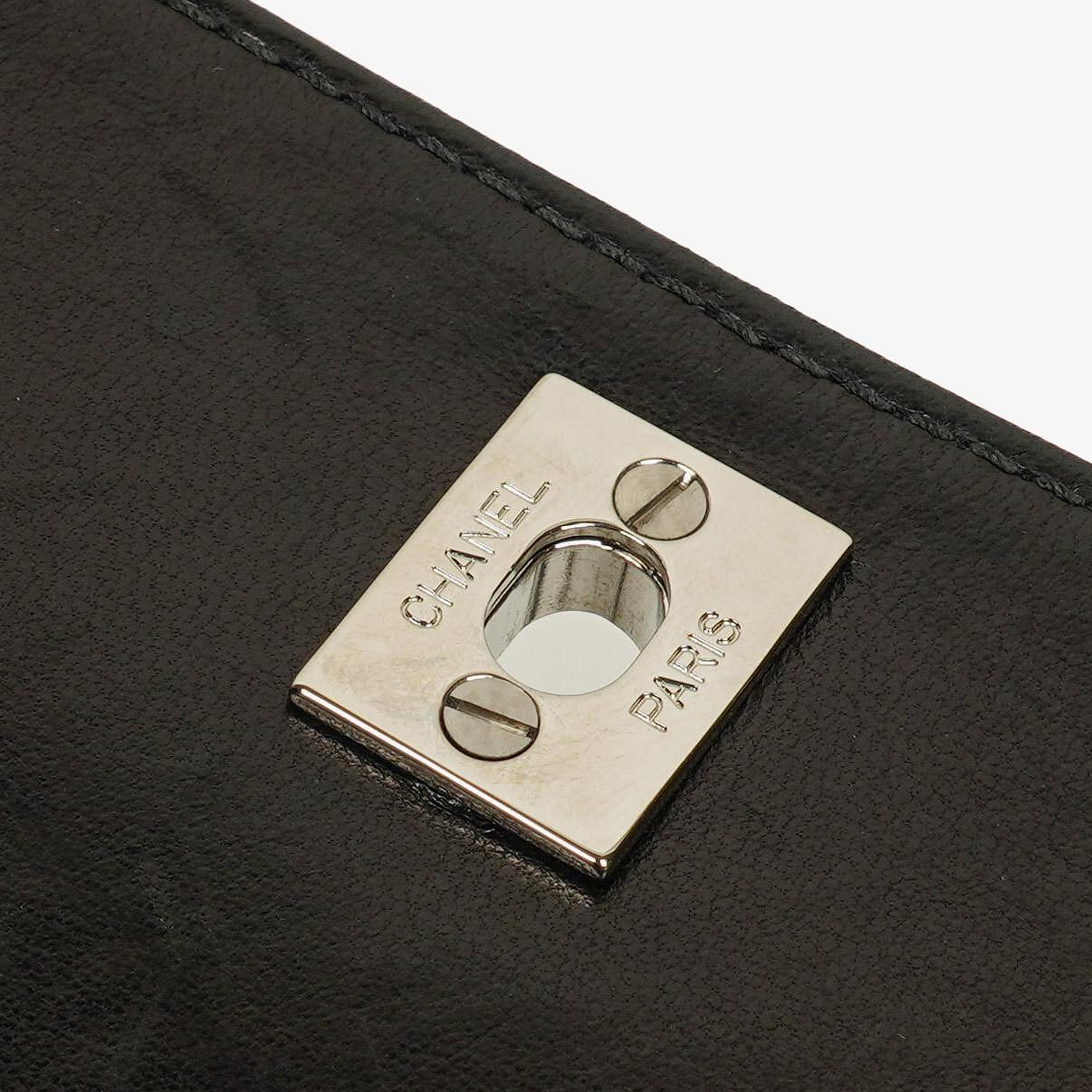 Chanel CC Square Black Patent Leather Flap Bag