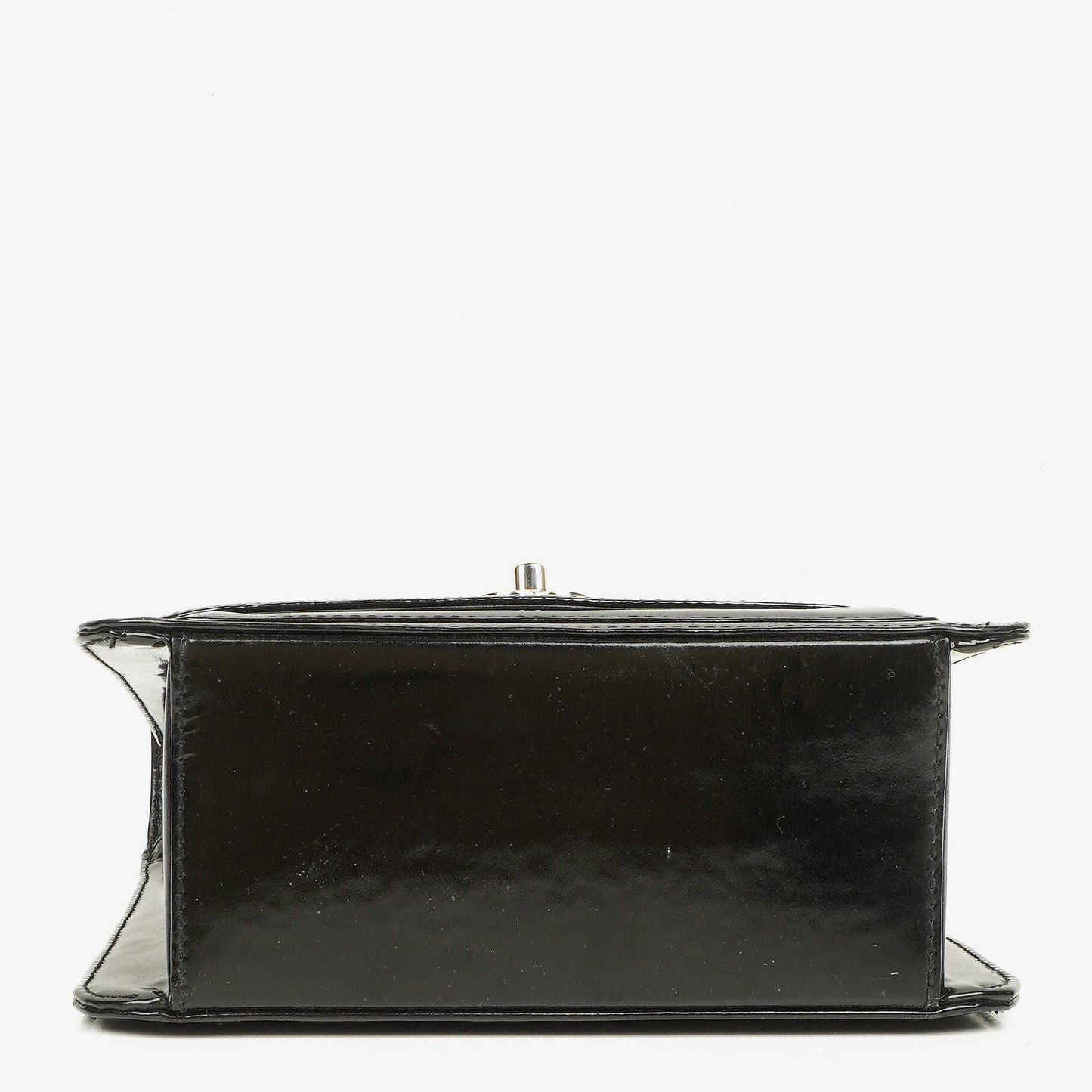 Chanel CC Square Black Patent Leather Flap Bag
