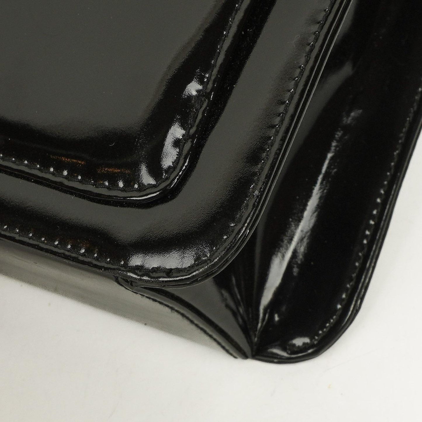 Chanel CC Square Black Patent Leather Flap Bag