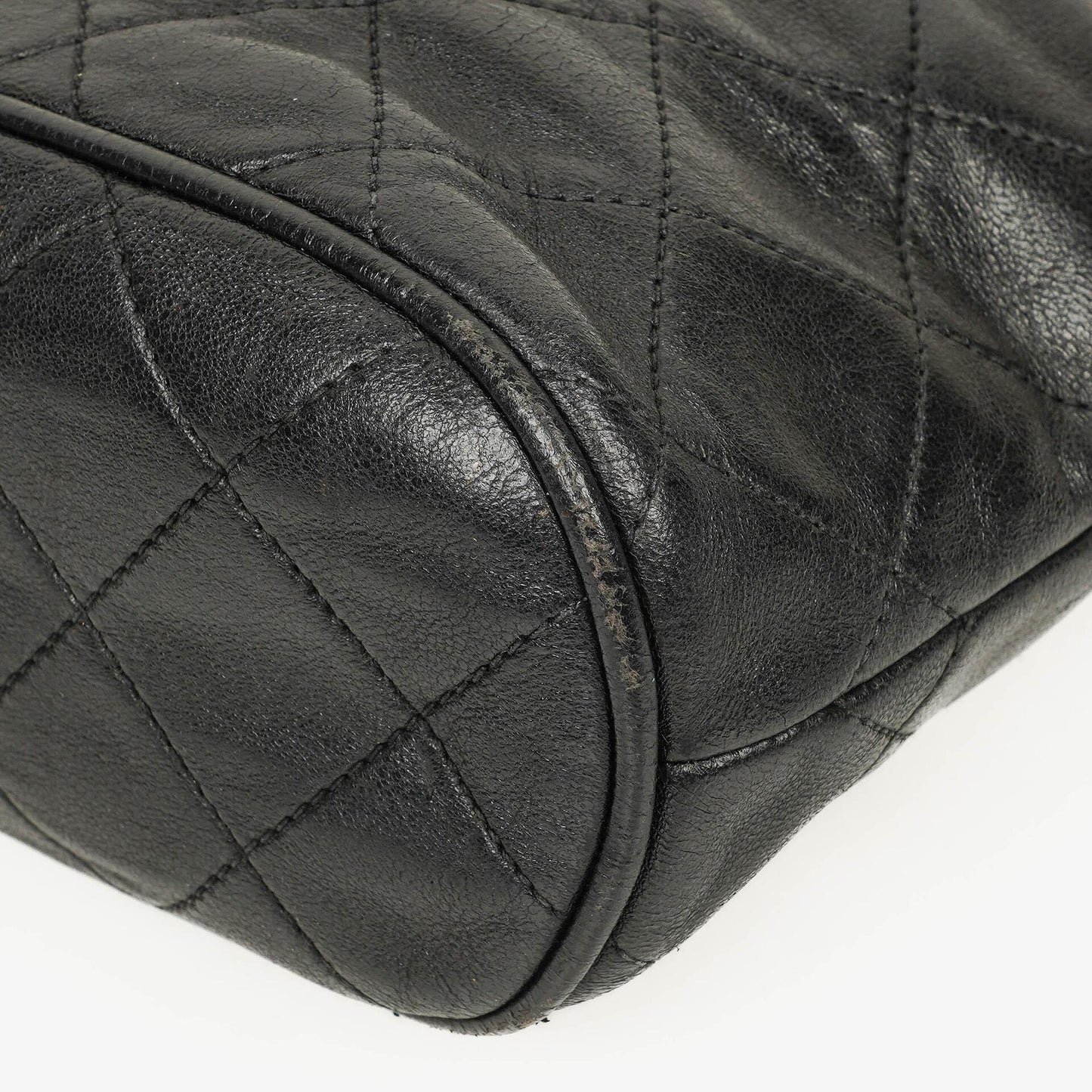 Chanel CC Tassel Quilted Black Leather Shoulder Bag