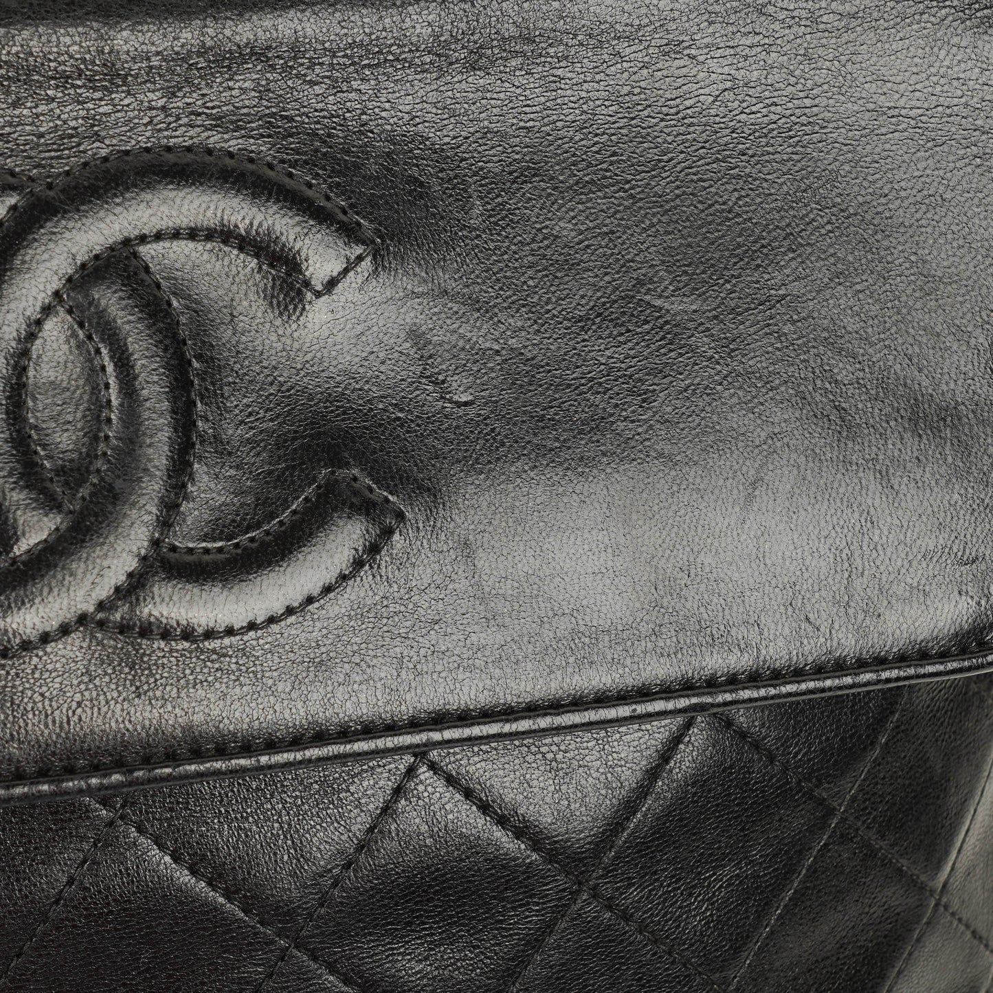 Chanel CC Tassel Quilted Black Leather Shoulder Bag