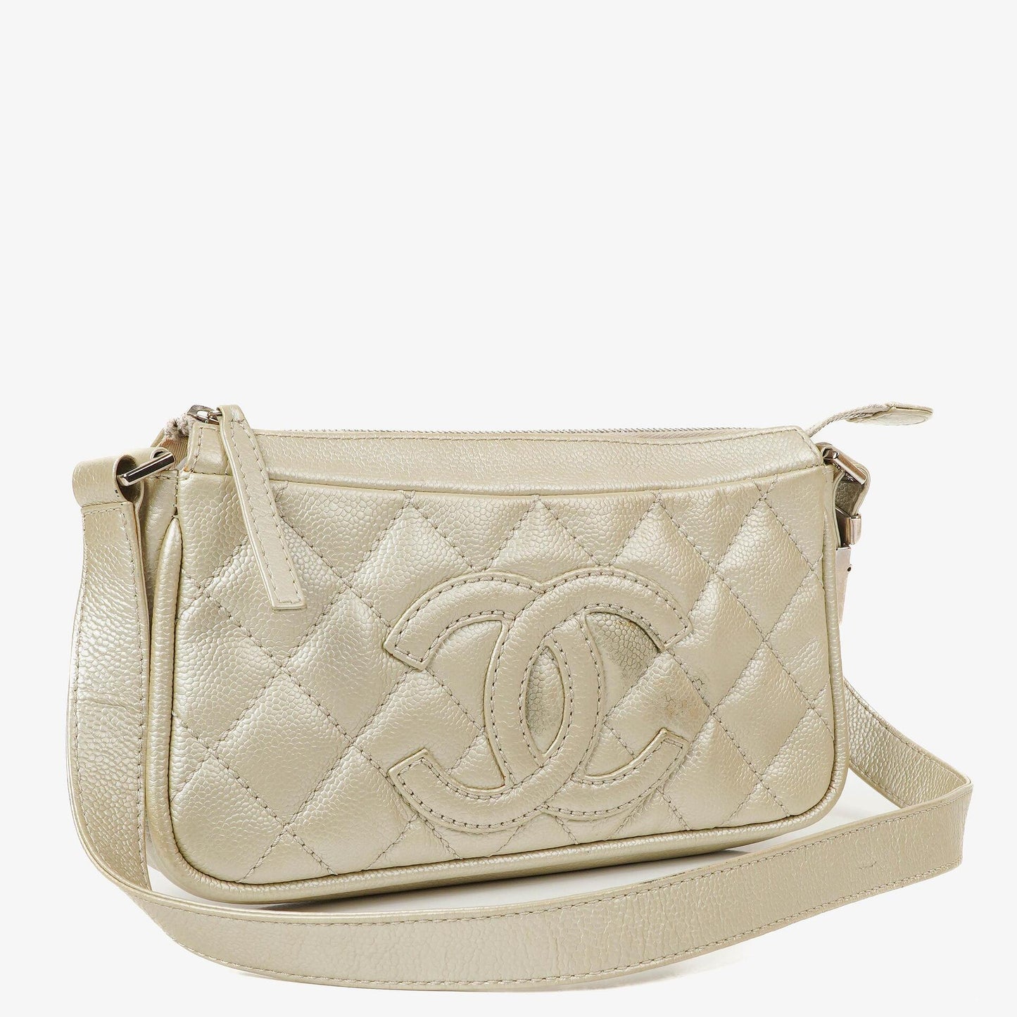 Chanel CC Timeless Metallic Caviar Quilted Shoulder Bag