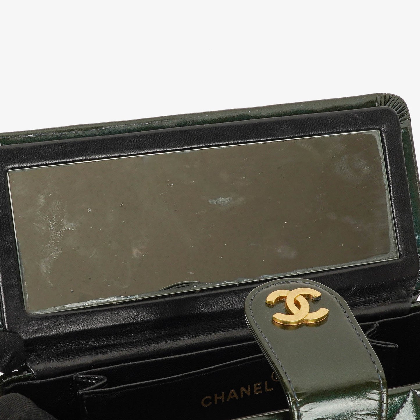 Chanel CC Vanity Case Quilted Patent Leather
