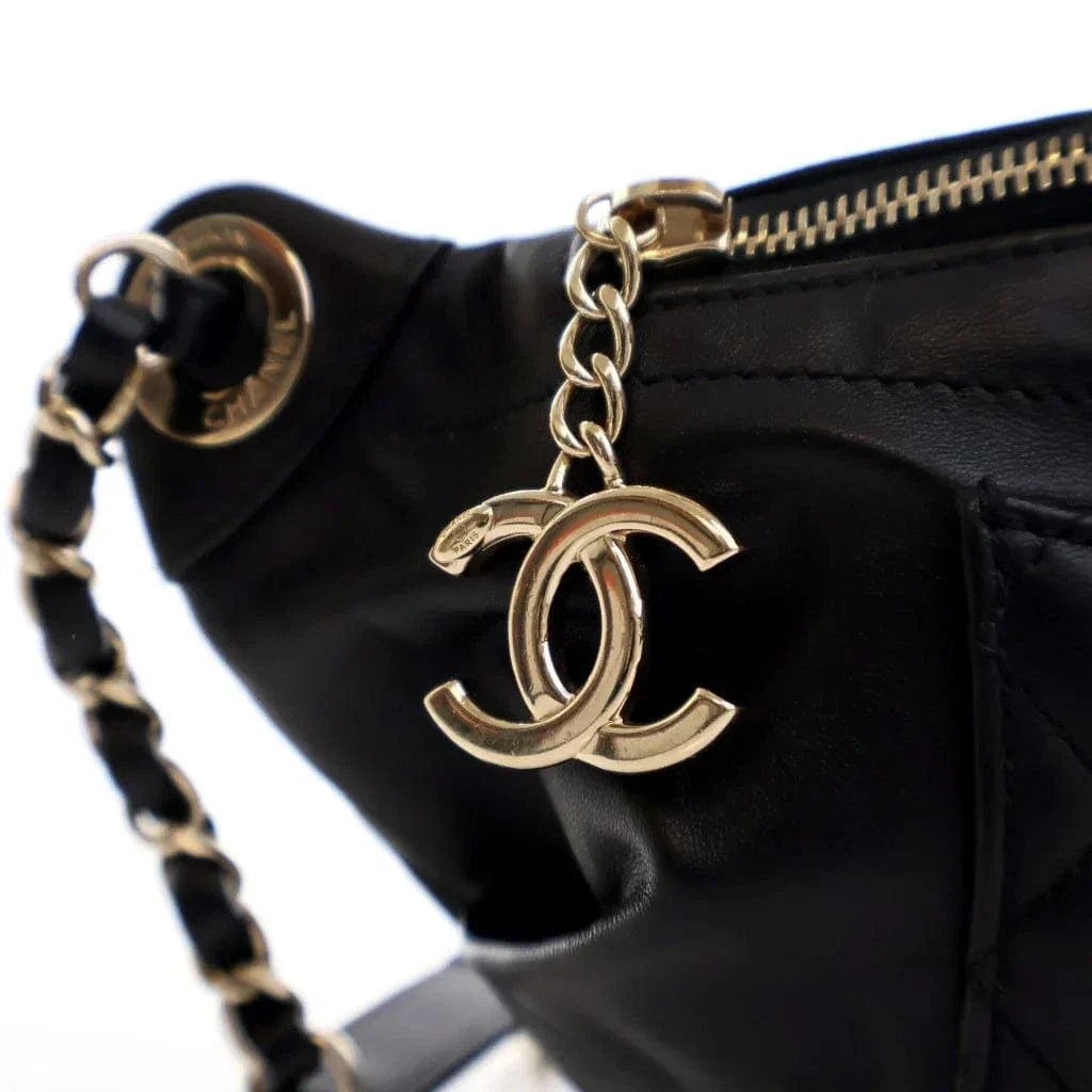 Chanel Black Calfskin Quilted Belt Bag