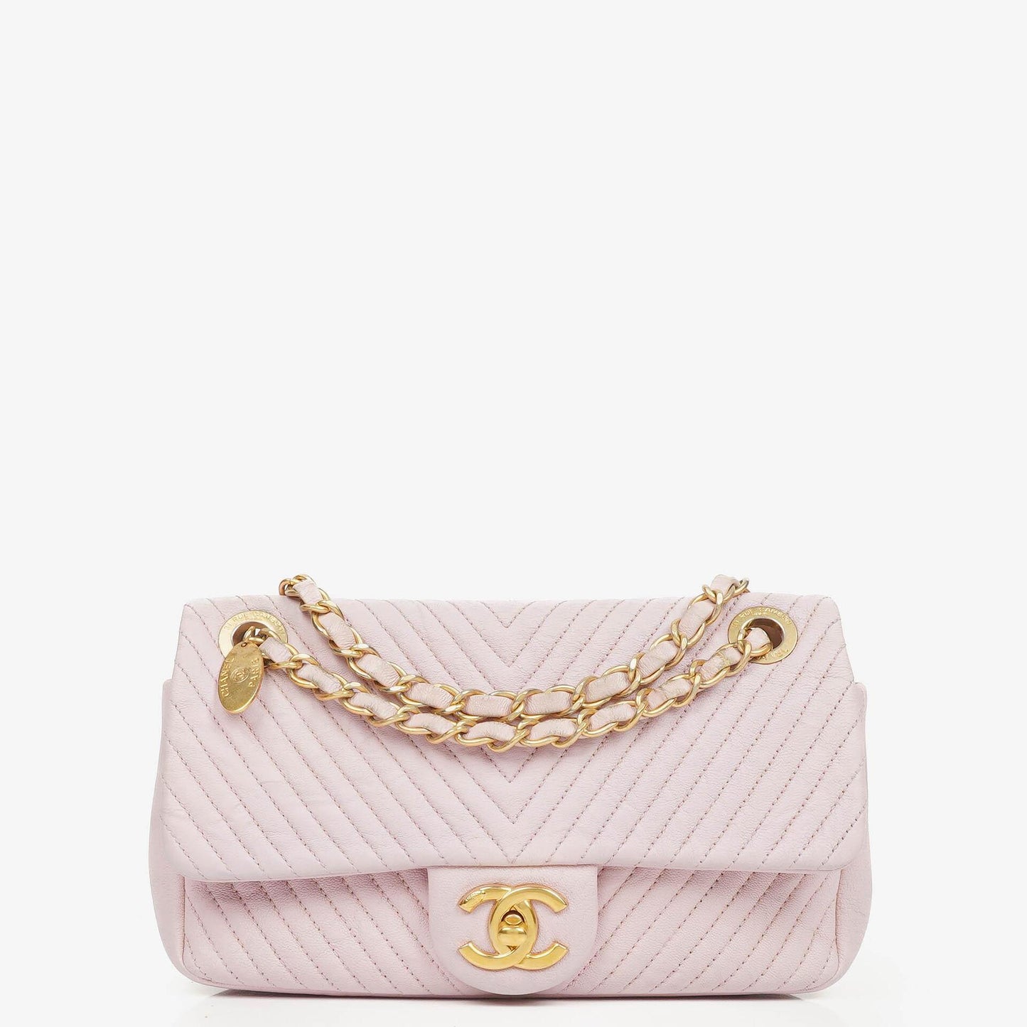 Chanel Chevron Leather Small Classic Flap Bag