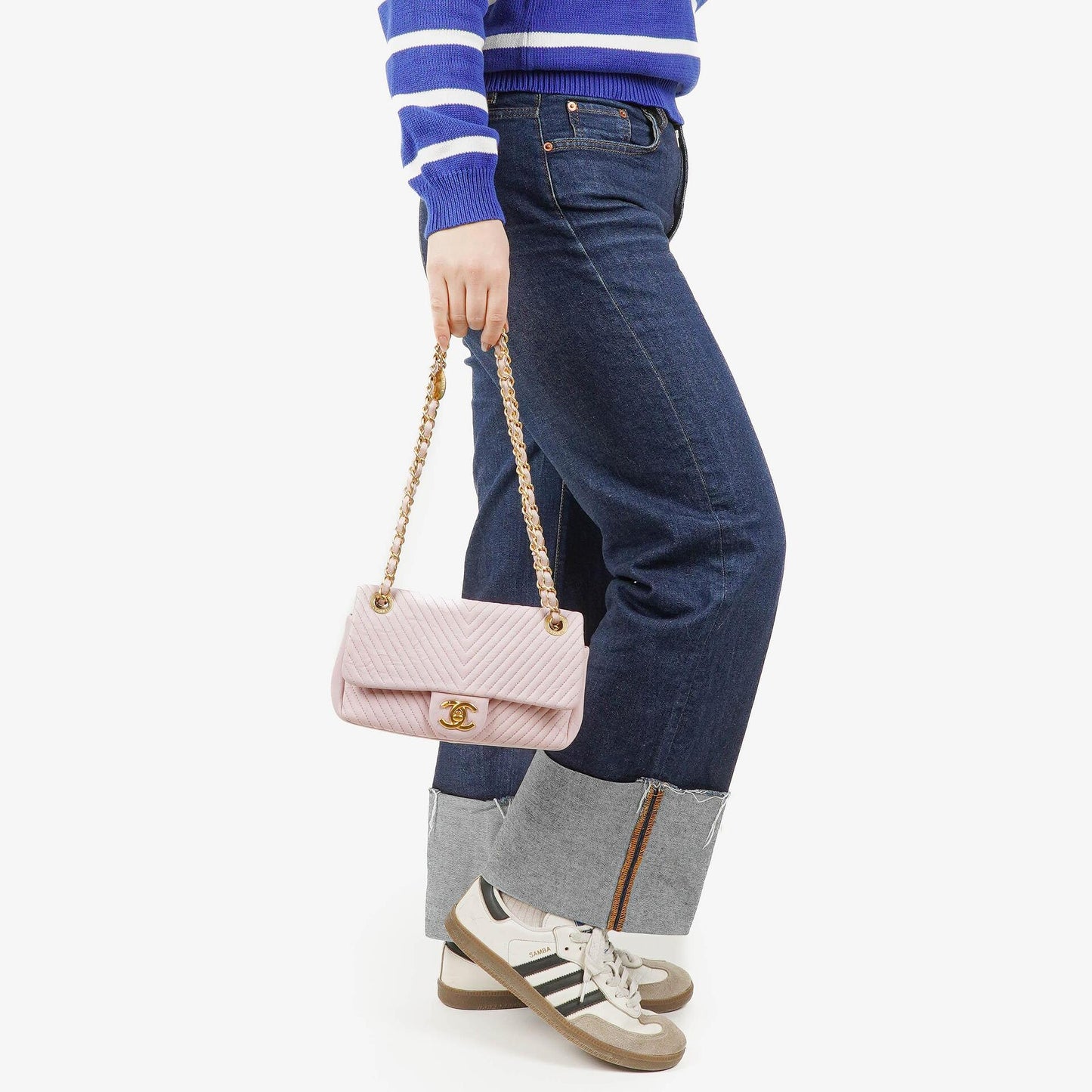 Chanel Chevron Leather Small Classic Flap Bag