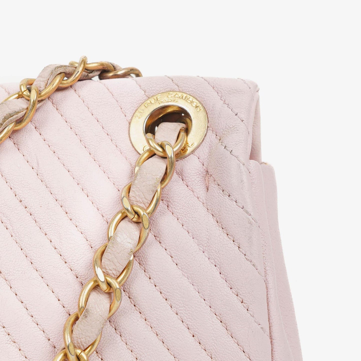 Chanel Chevron Leather Small Classic Flap Bag