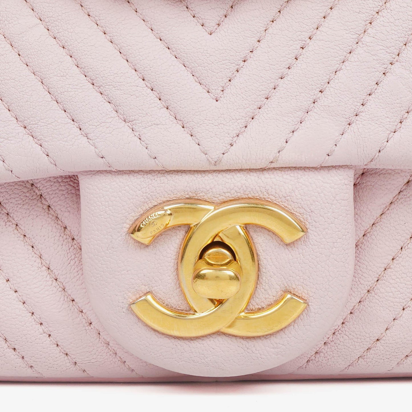 Chanel Chevron Leather Small Classic Flap Bag