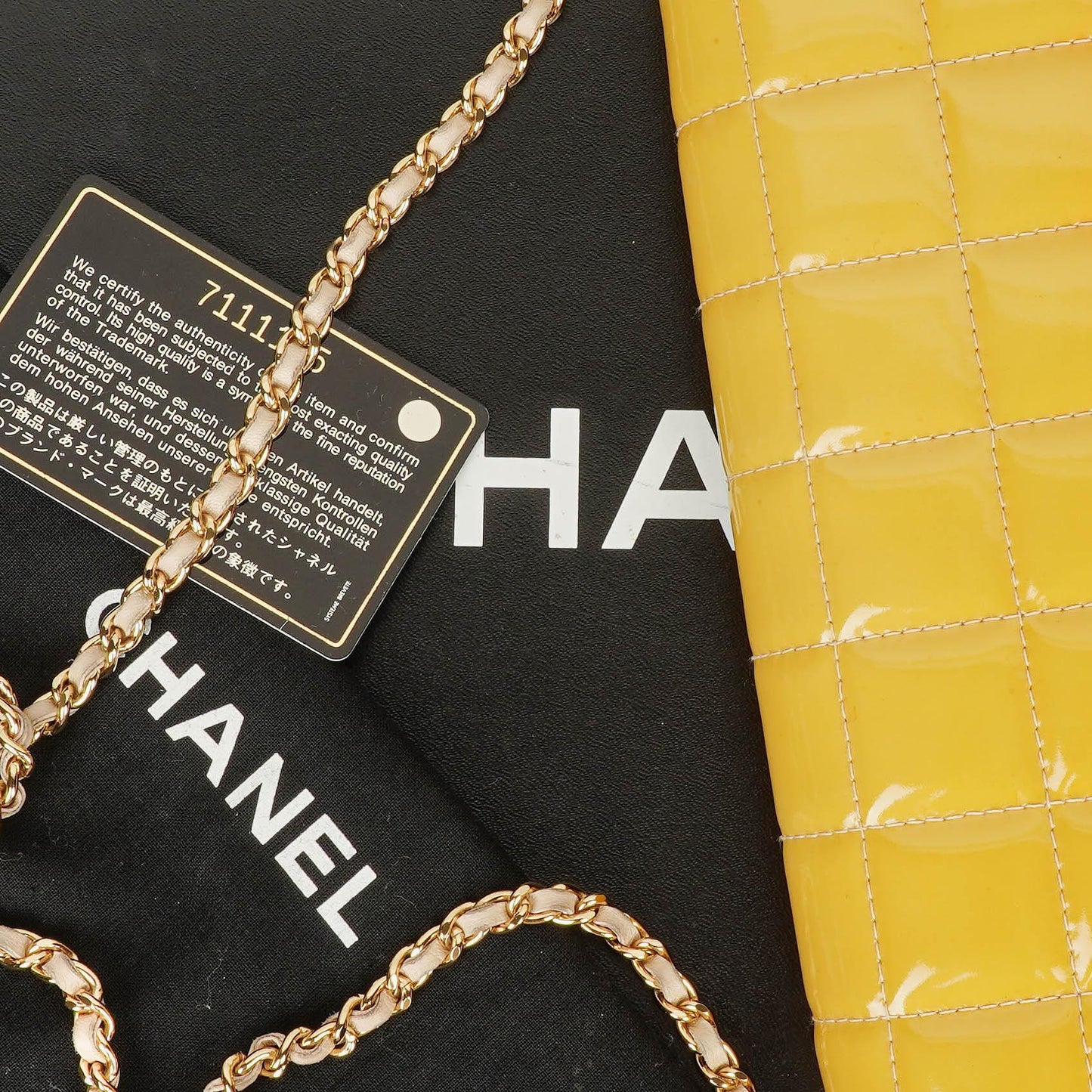 Chanel Chocolate Bar East West Patent Leather Shoulder Bag