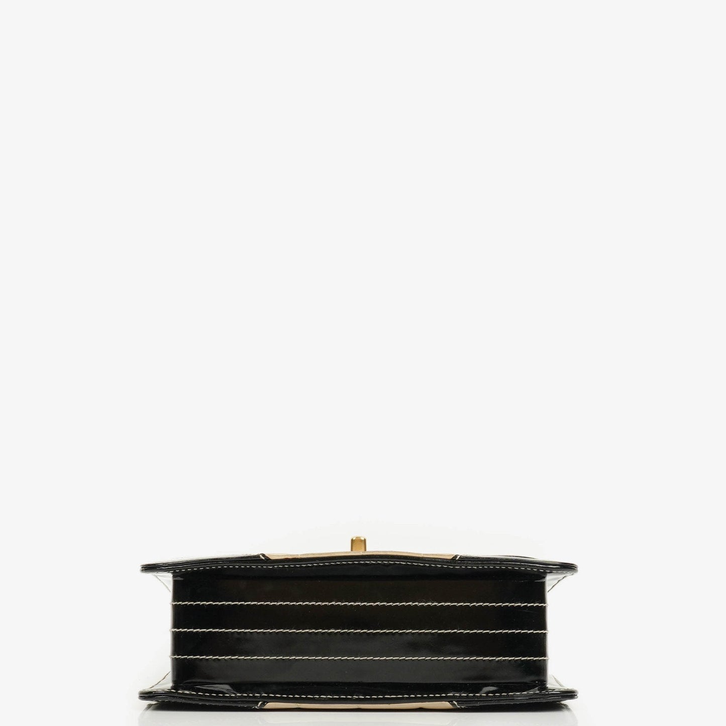 Chanel Chocolate Bar Lambskin And Patent Leather Single Flap Bag