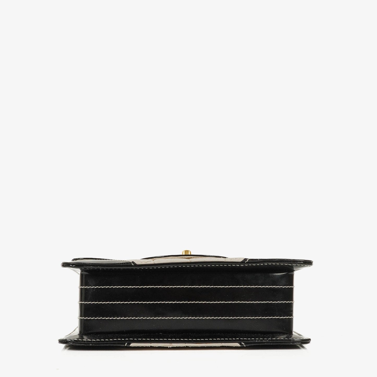 Chanel Chocolate Bar Leather And Patent Leather Single Flap Bag