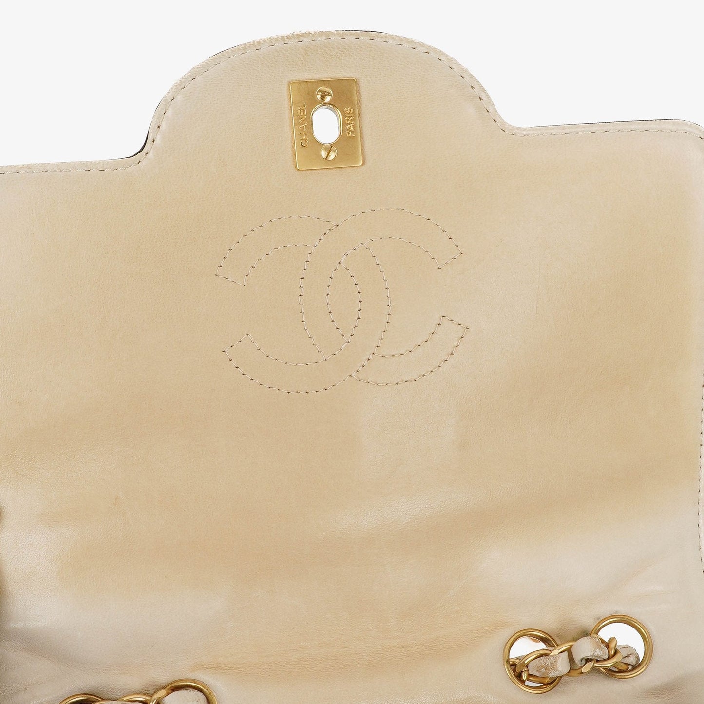 Chanel Chocolate Bar Leather And Patent Leather Single Flap Bag