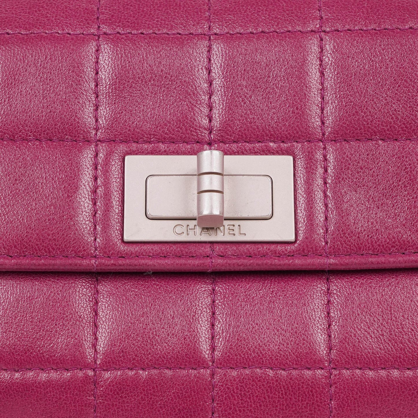 Chanel Chocolate Bar Purple Leather Quilted Flap Bag