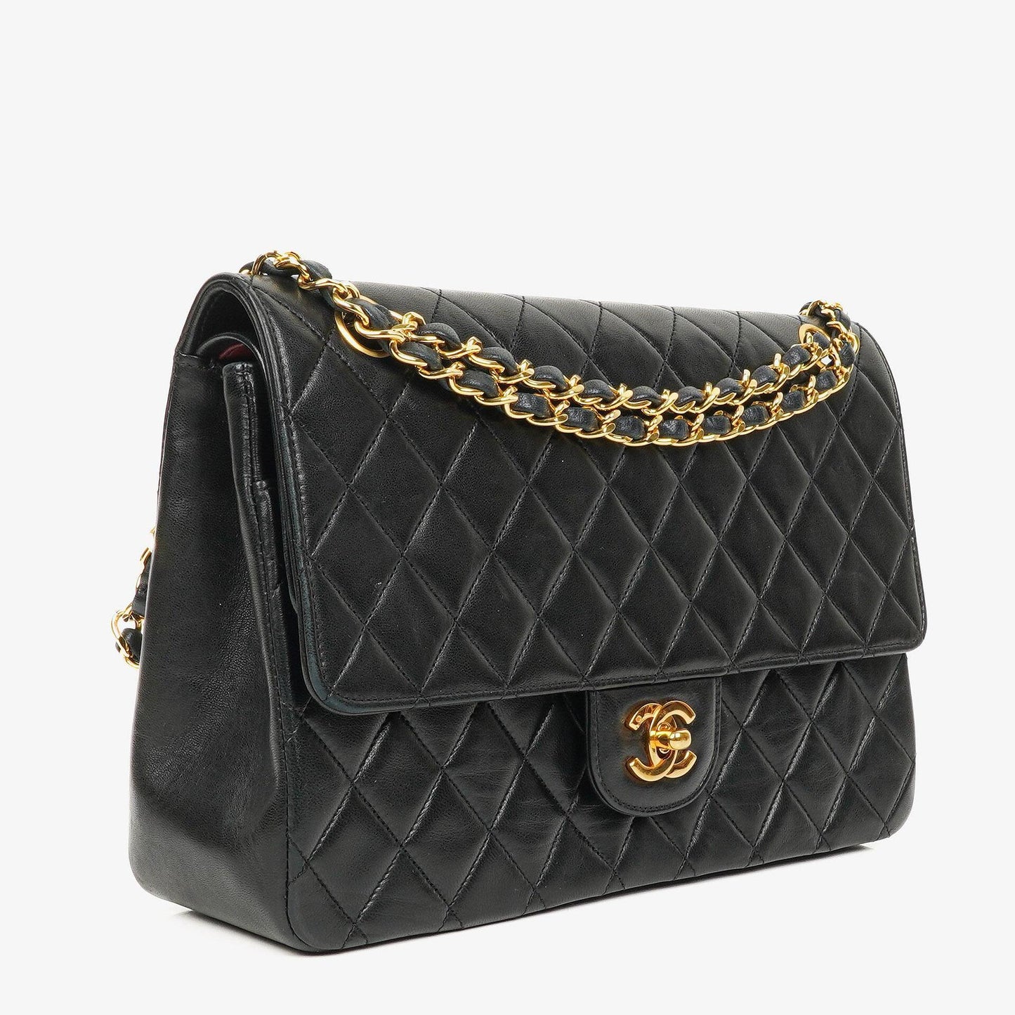 Chanel Classic Black Quilted Lambskin Double Flap Bag With 24K Gold-Plated Hardware