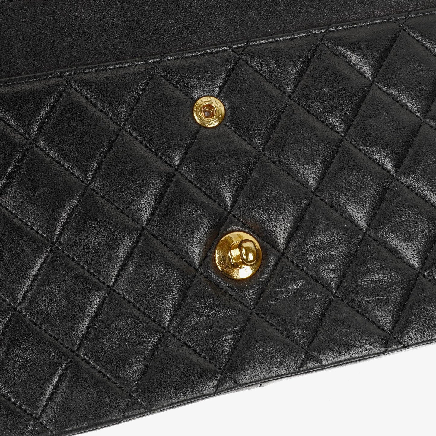 Chanel Classic Black Quilted Lambskin Double Flap Bag With 24K Gold-Plated Hardware
