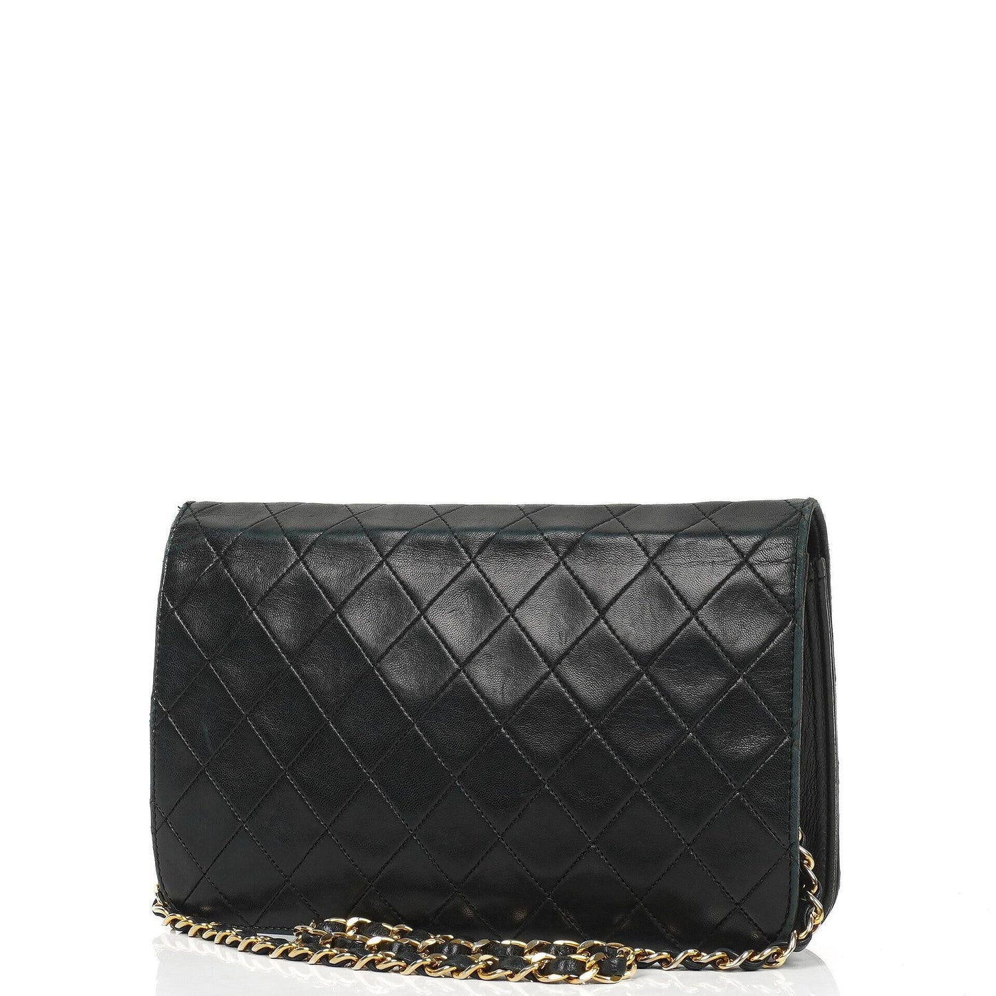 Chanel Classic Black Quilted Lambskin Full Flap Bag With 24K Gold-Plated Hardware