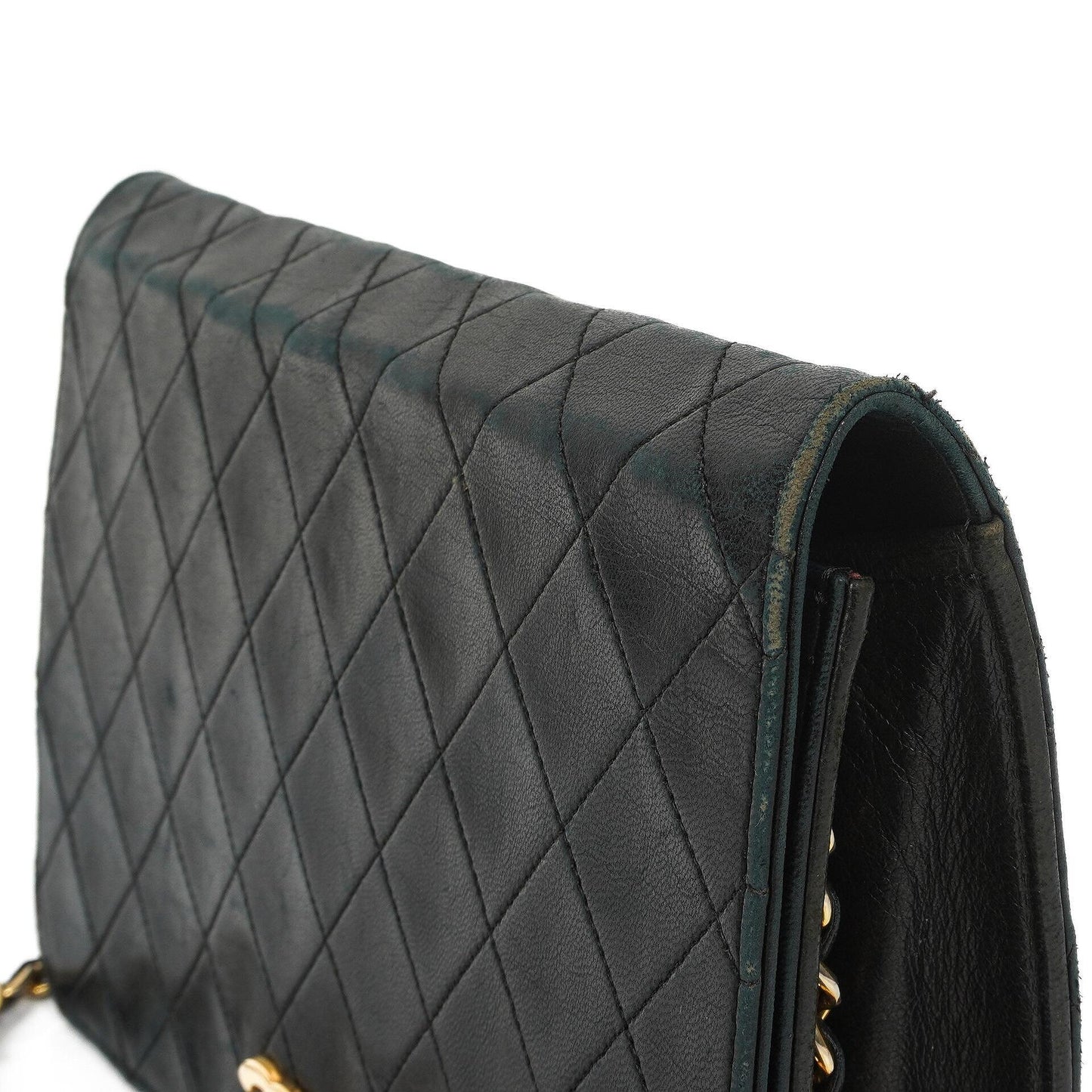Chanel Classic Black Quilted Lambskin Full Flap Bag With 24K Gold-Plated Hardware