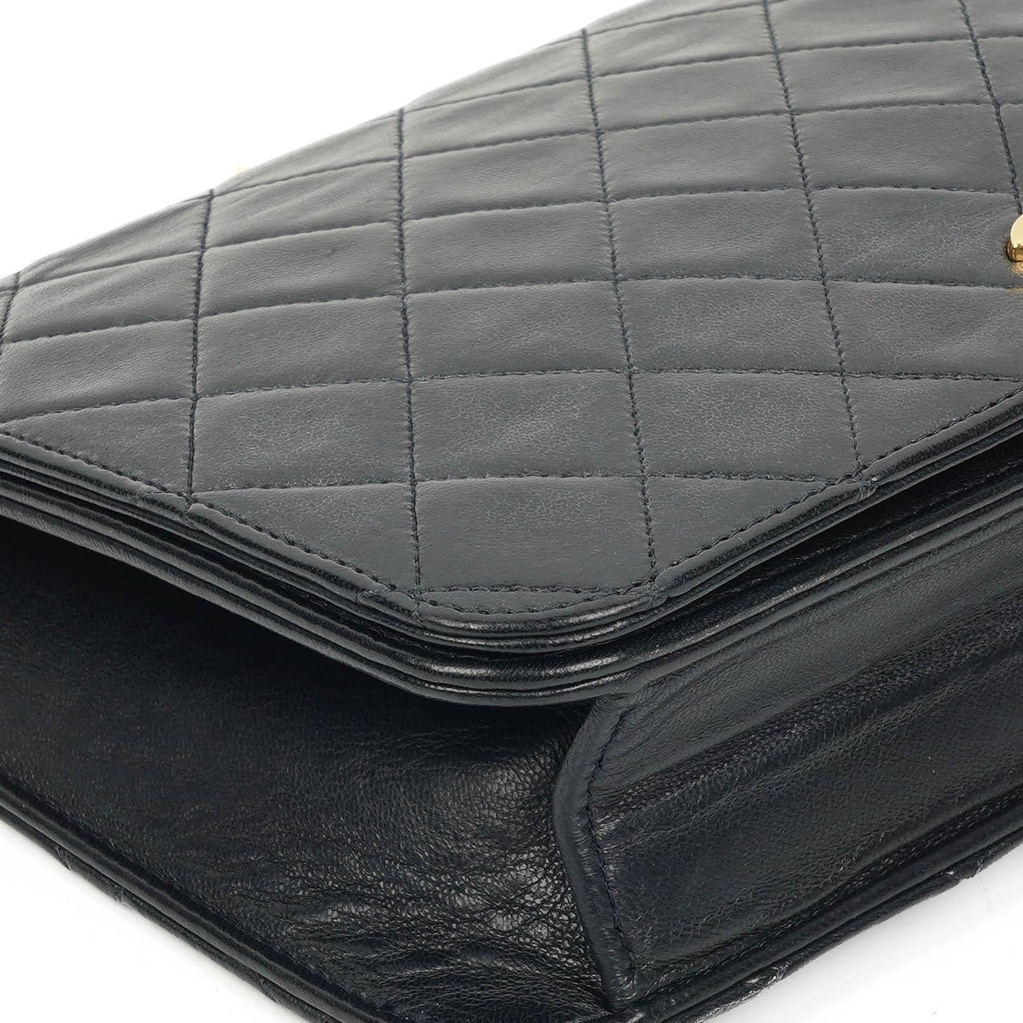Chanel Classic Black Quilted Lambskin Full Flap Bag With Gold-Tone Hardware