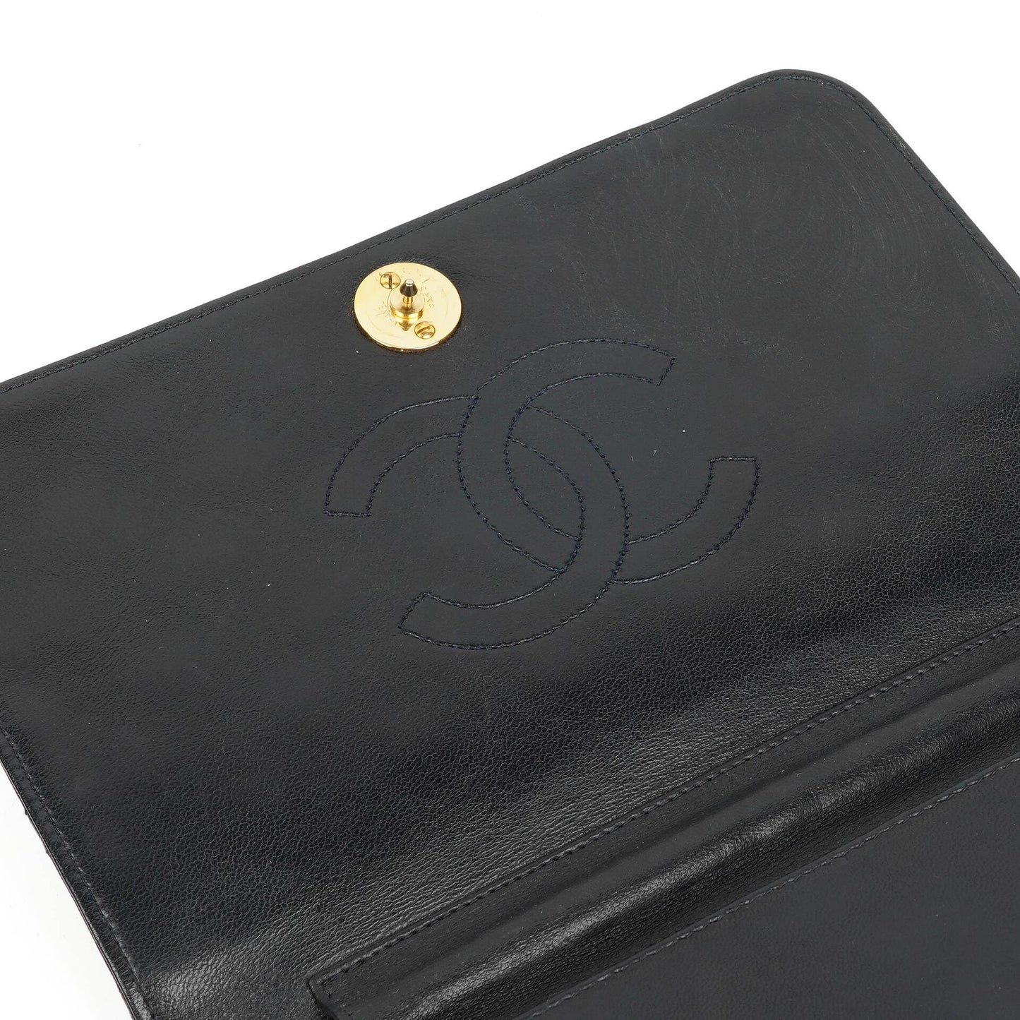 Chanel Classic Black Quilted Lambskin Full Flap Bag With Gold-Tone Hardware