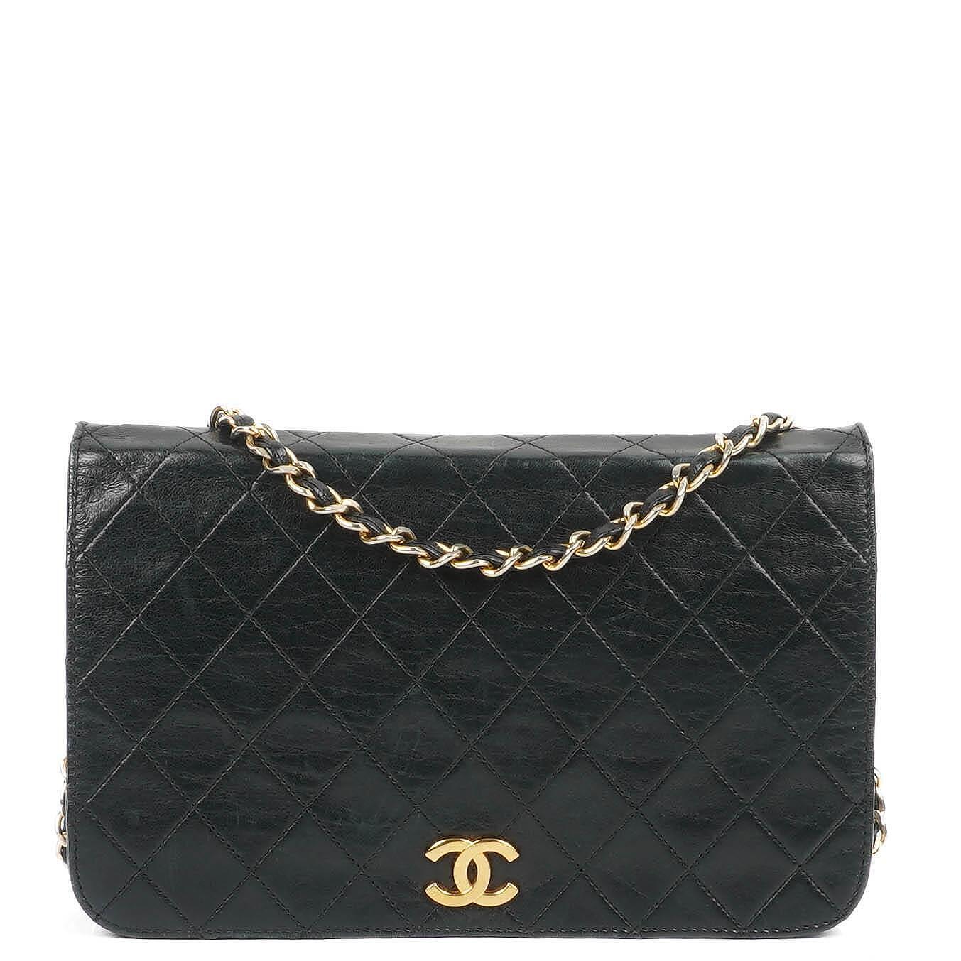 Chanel Classic Black Quilted Lambskin Full Flap With 24K Gold-Plated Hardware