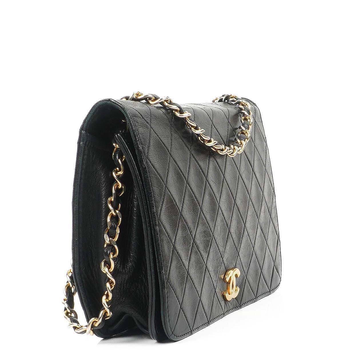 Chanel Classic Black Quilted Lambskin Full Flap With 24K Gold-Plated Hardware