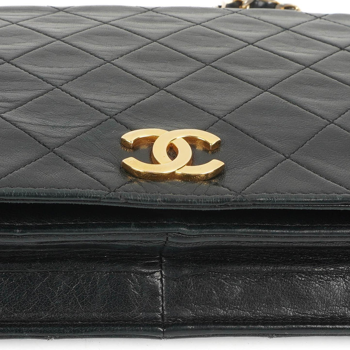 Chanel Classic Black Quilted Lambskin Full Flap With 24K Gold-Plated Hardware