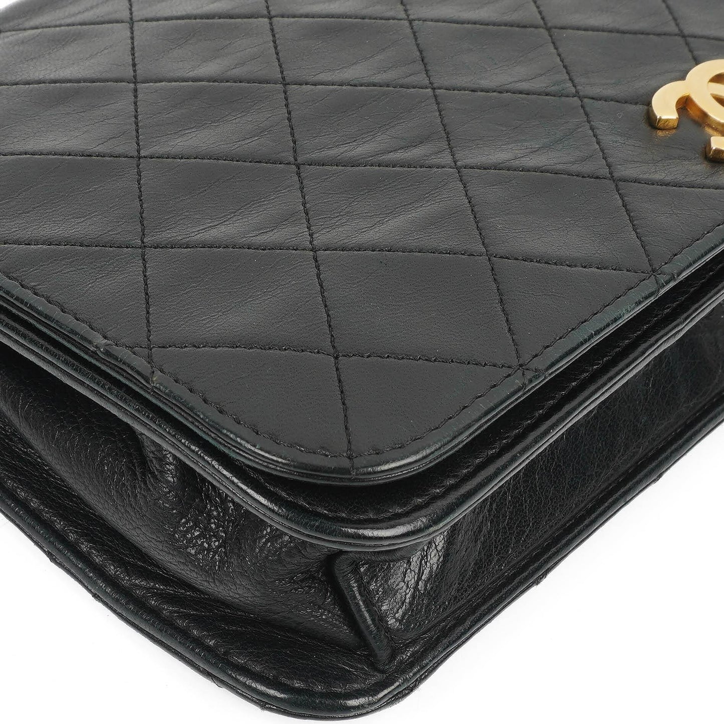 Chanel Classic Black Quilted Lambskin Full Flap With 24K Gold-Plated Hardware