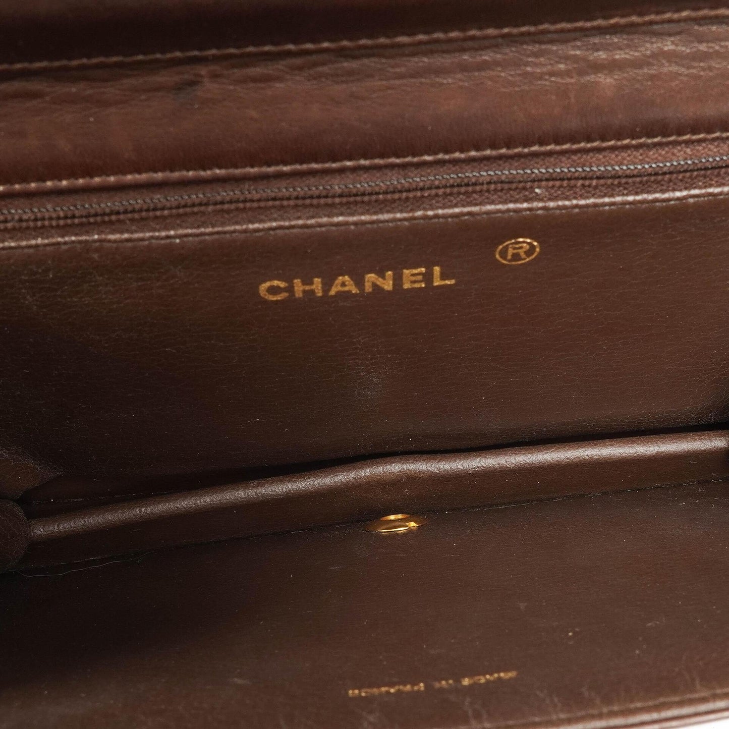Chanel Classic Brown Quilted Lambskin Full Flap Bag With 24K Gold-Plated Hardware
