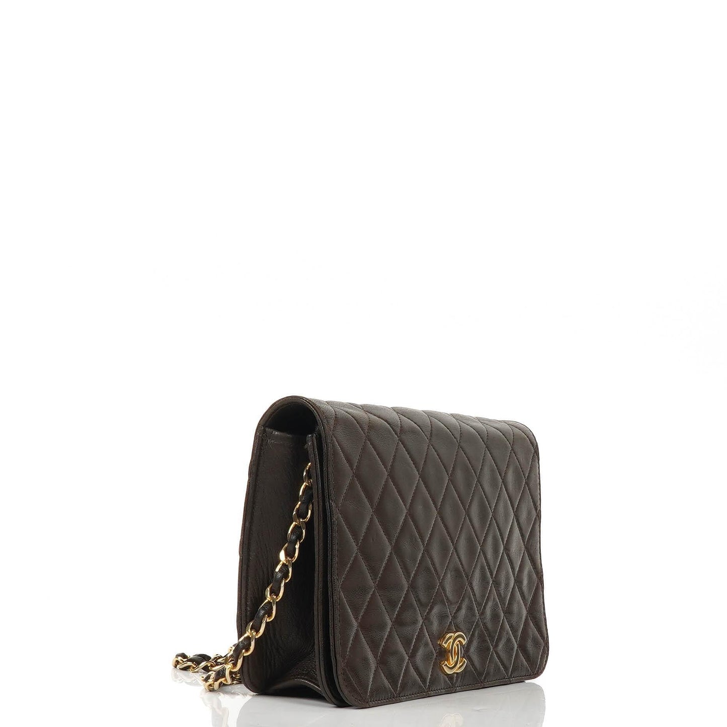 Chanel Classic Brown Quilted Lambskin Full Flap Bag With Gold-Tone Hardware