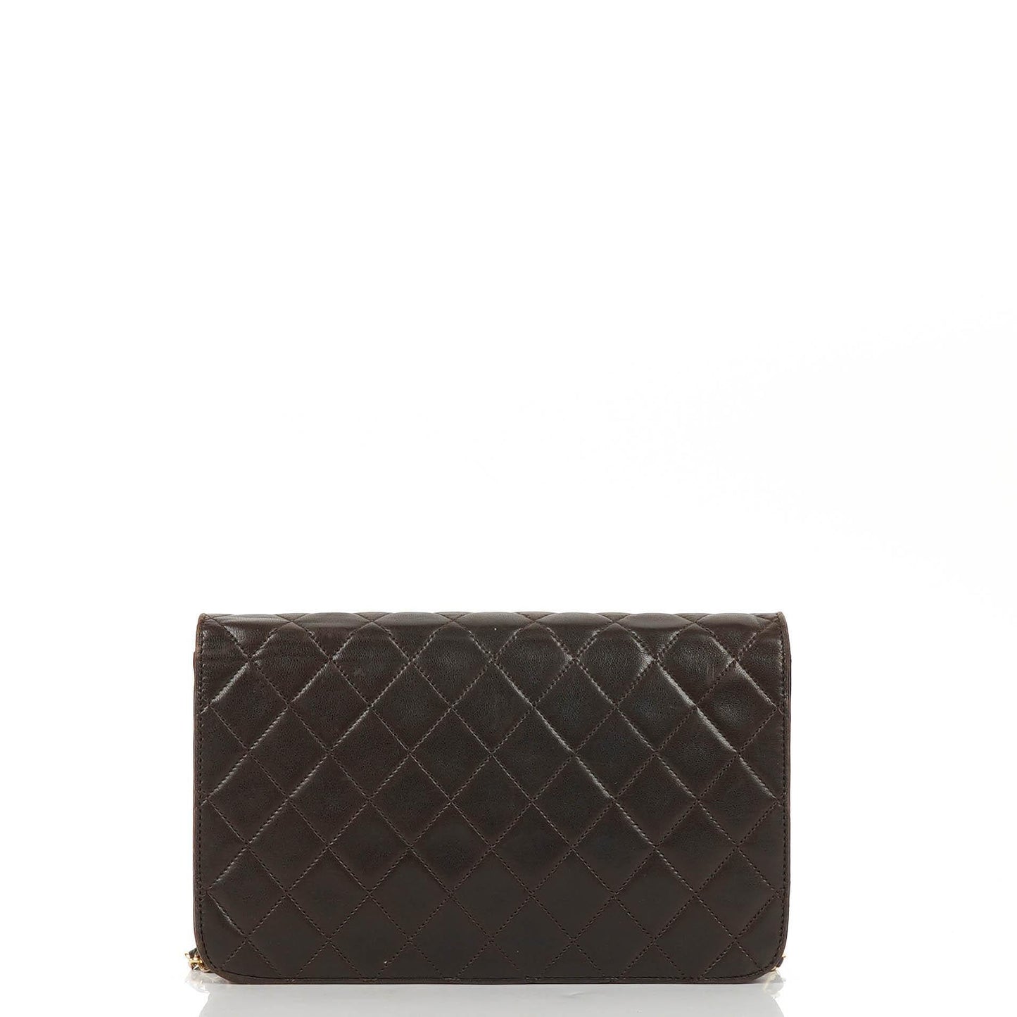 Chanel Classic Brown Quilted Lambskin Full Flap Bag With Gold-Tone Hardware