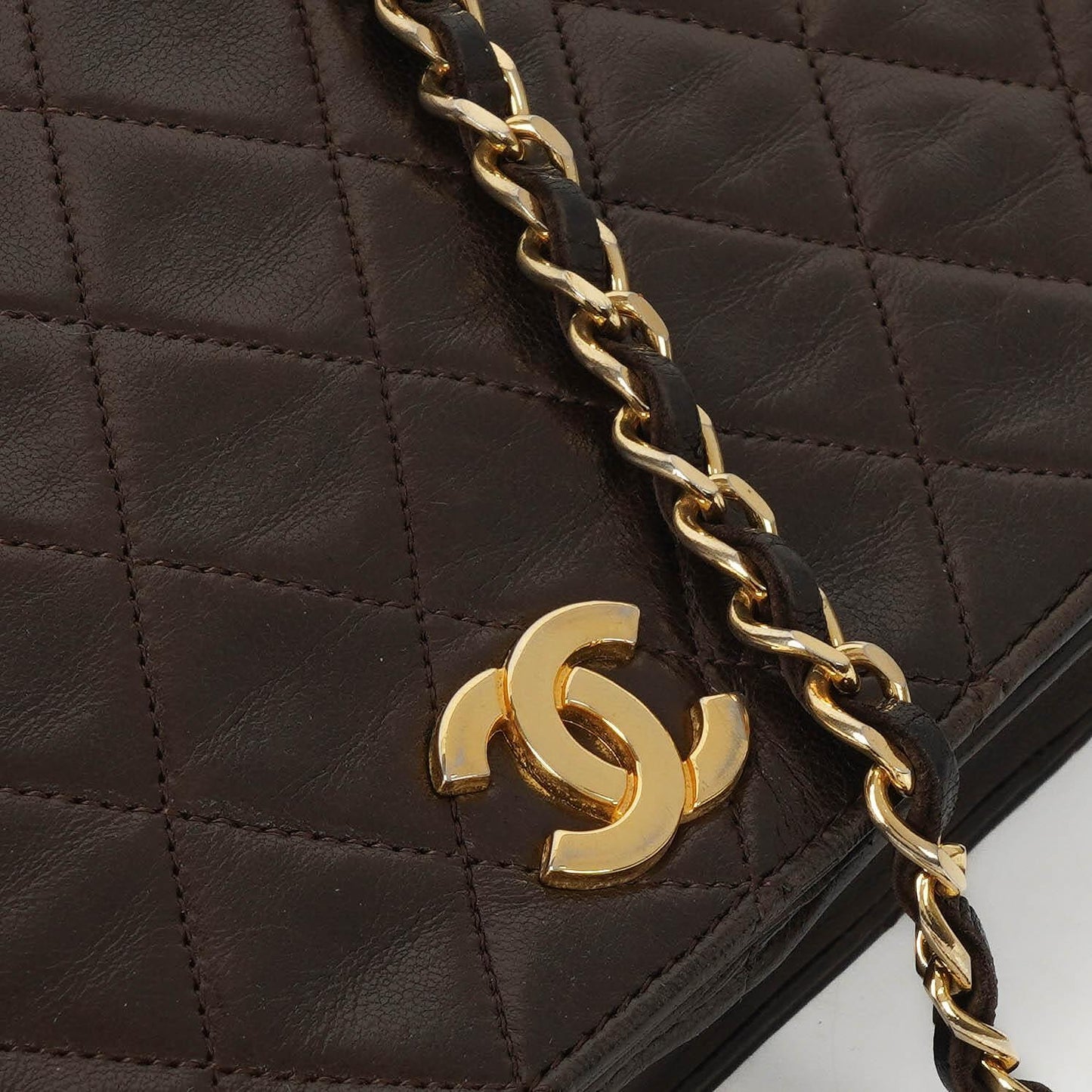 Chanel Classic Brown Quilted Lambskin Full Flap Bag With Gold-Tone Hardware