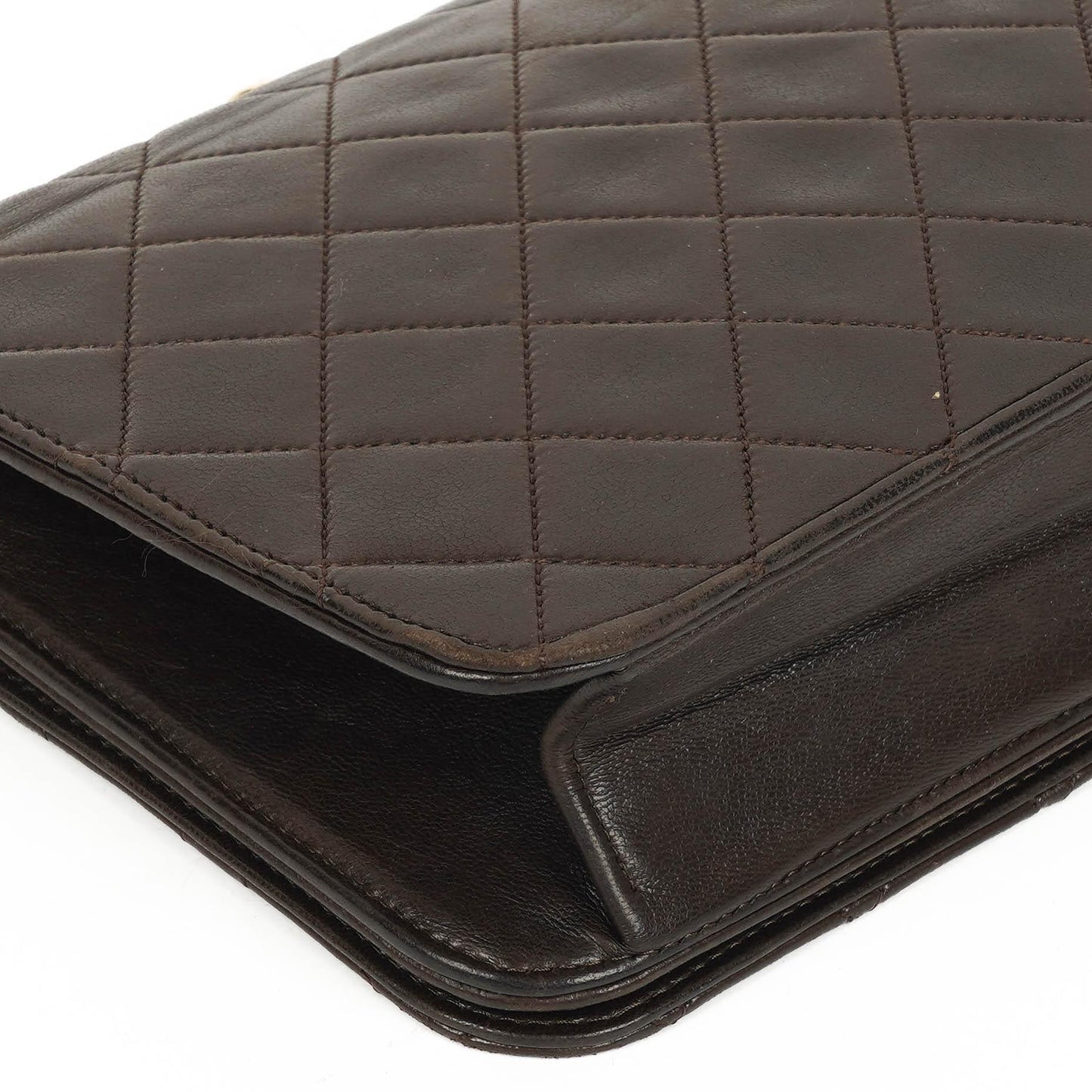 Chanel Classic Brown Quilted Lambskin Full Flap Bag With Gold-Tone Hardware
