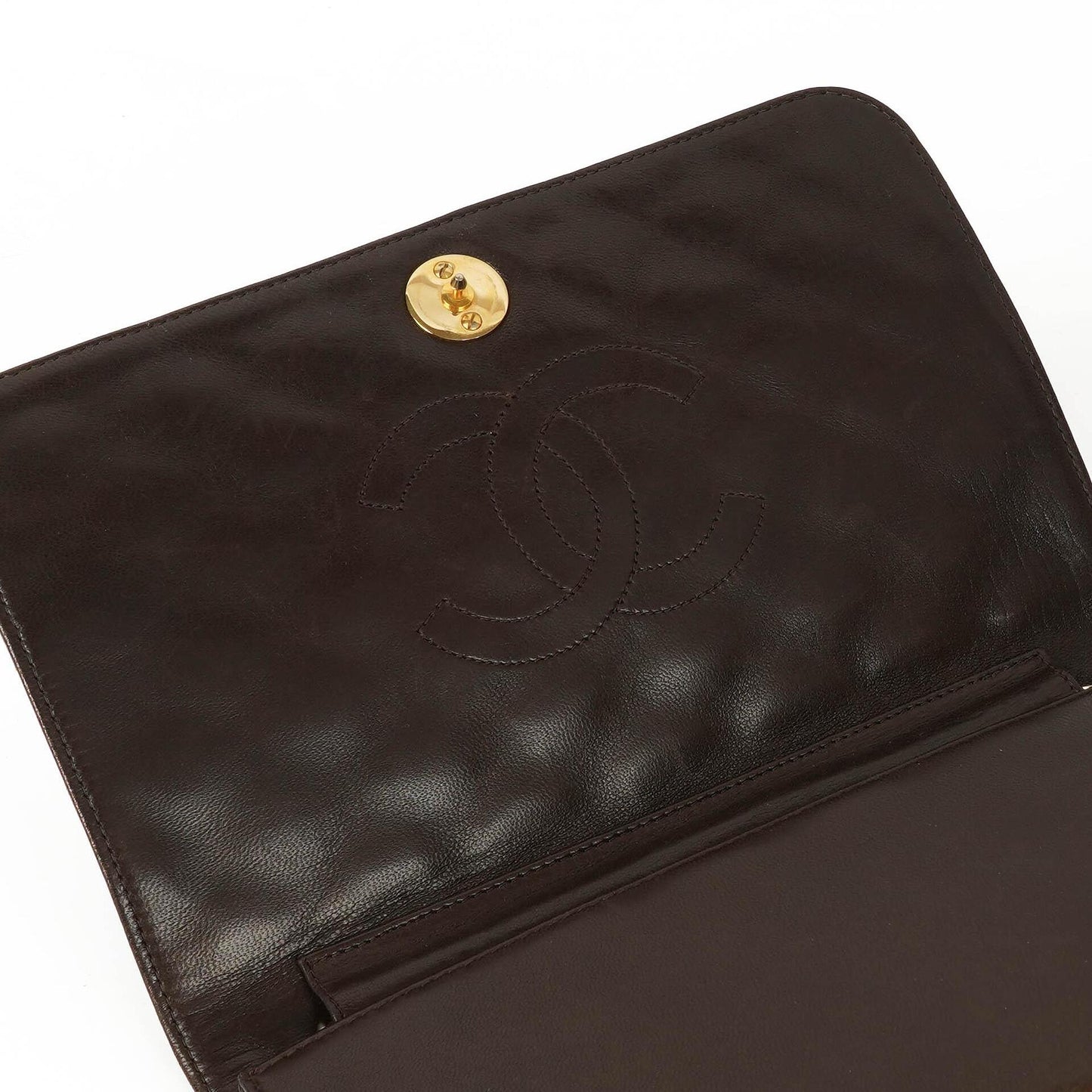Chanel Classic Brown Quilted Lambskin Full Flap Bag With Gold-Tone Hardware